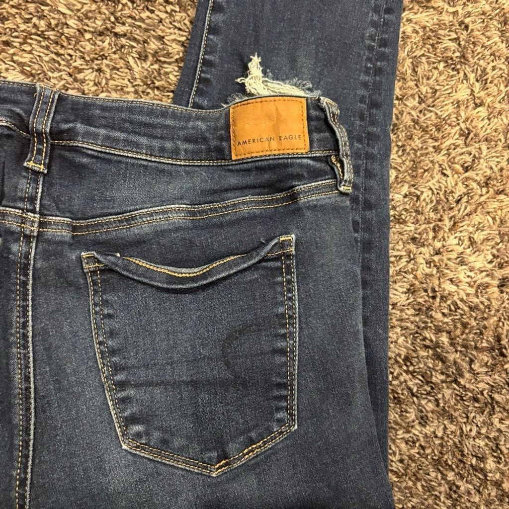 American Eagle Outfitters American Eagle Outfitters Women's Dark Blue Skinny Jeans Size 32" / US 10 / IT 46 - 2 Thumbnail