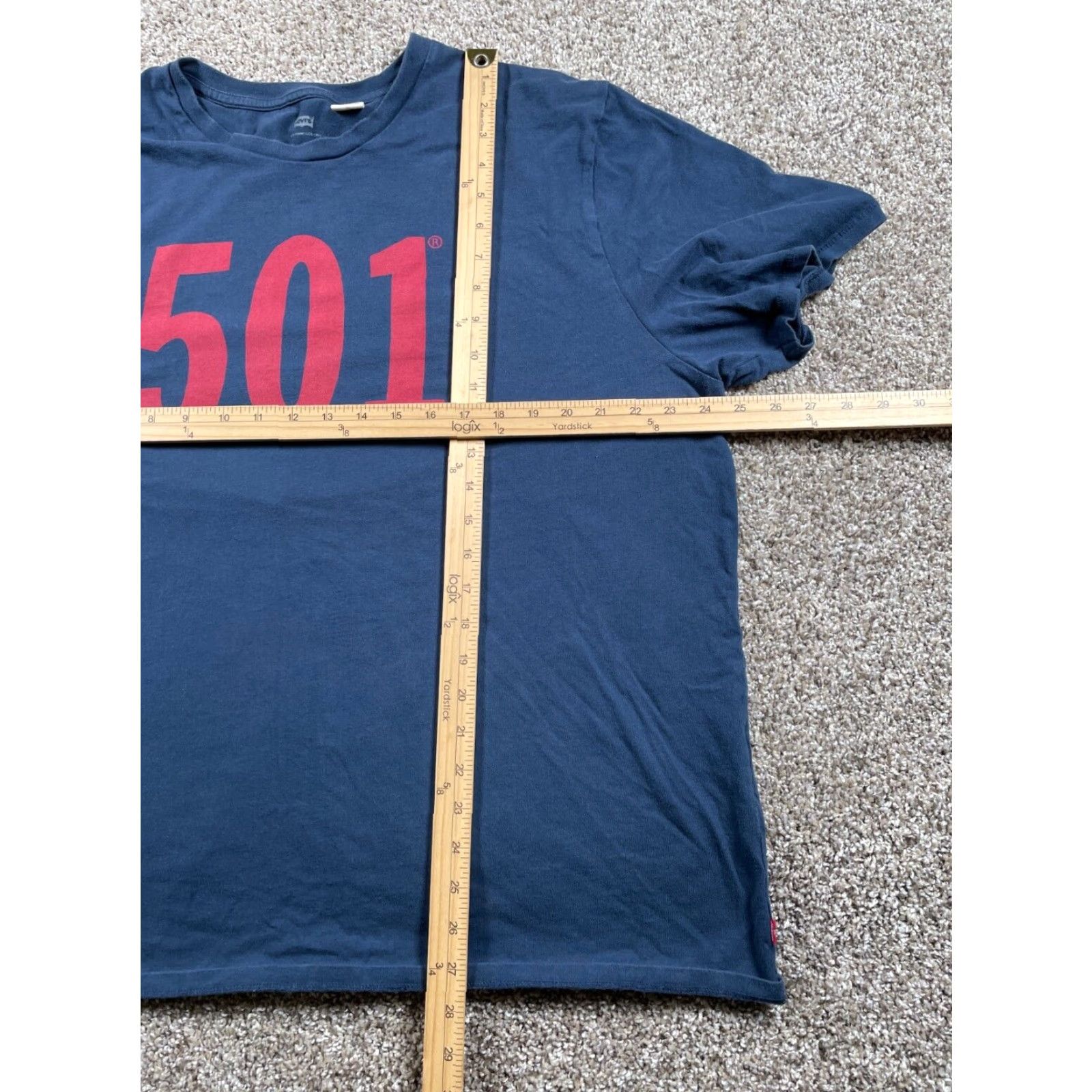 Levi's VINTAGE Levi's 501 T-Shirt Shirt Men 3XL Dark Blue Graphic Print Retro Cotton Size US XXL / EU 58 / 5 - 5 Thumbnail