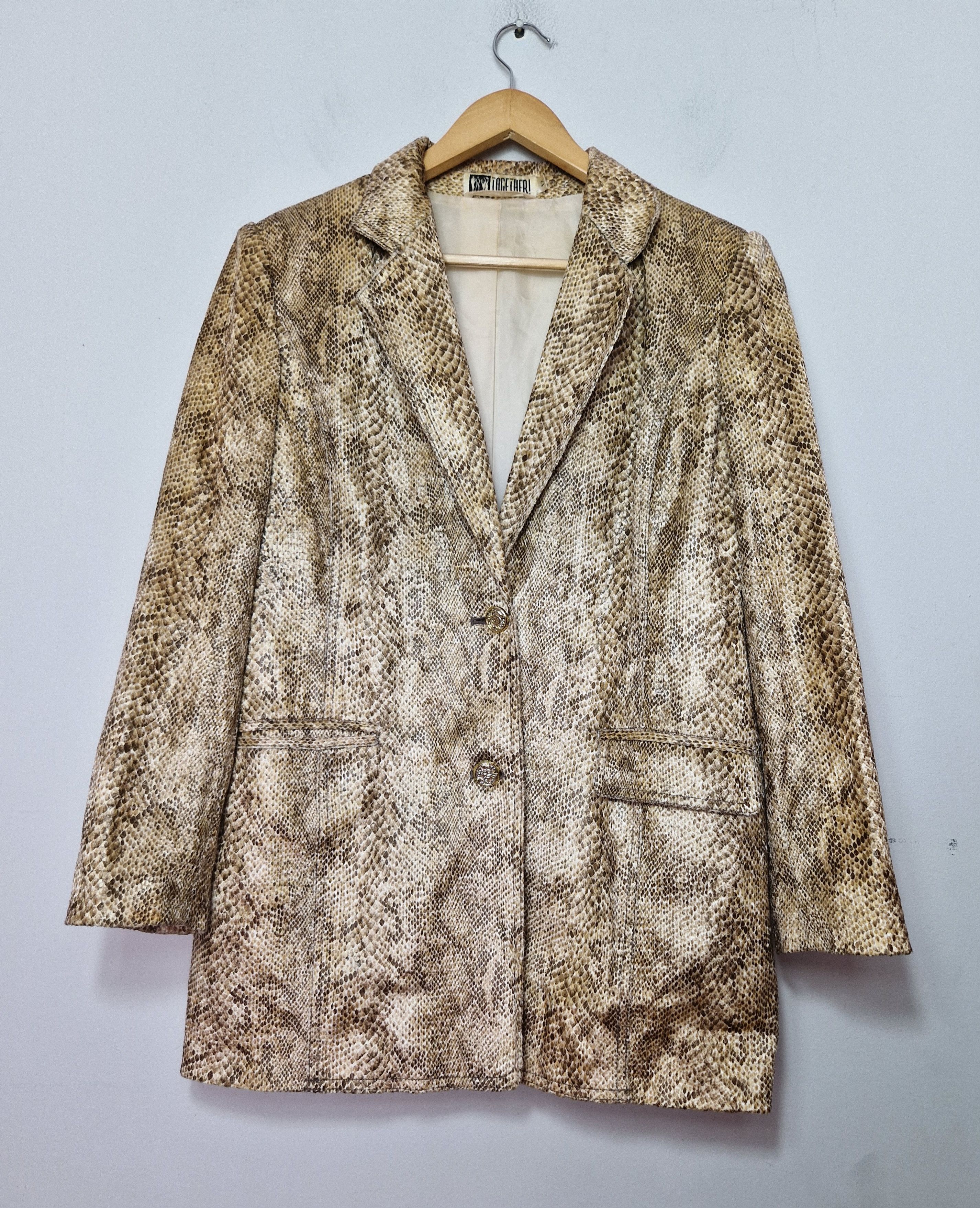Vintage vintage snakeskin blazer y2k avantgarde japanese leopard Size L / US 10 / IT 46 - 1 Thumbnail