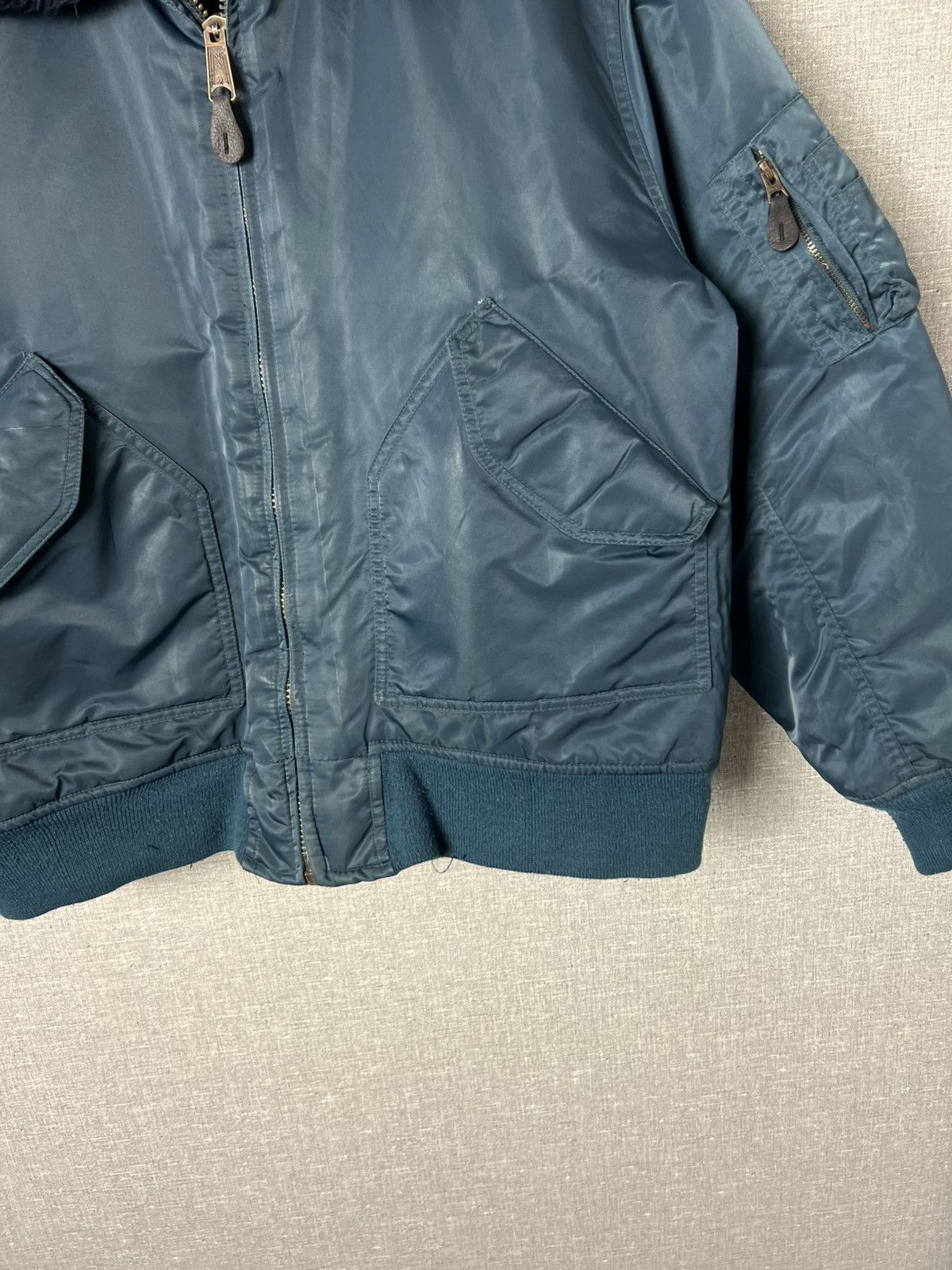 Vintage MA-2 Vintage Flyer’s Nylon Bomber Military Collared Jacket Size US XL / EU 56 / 4 - 14 Thumbnail