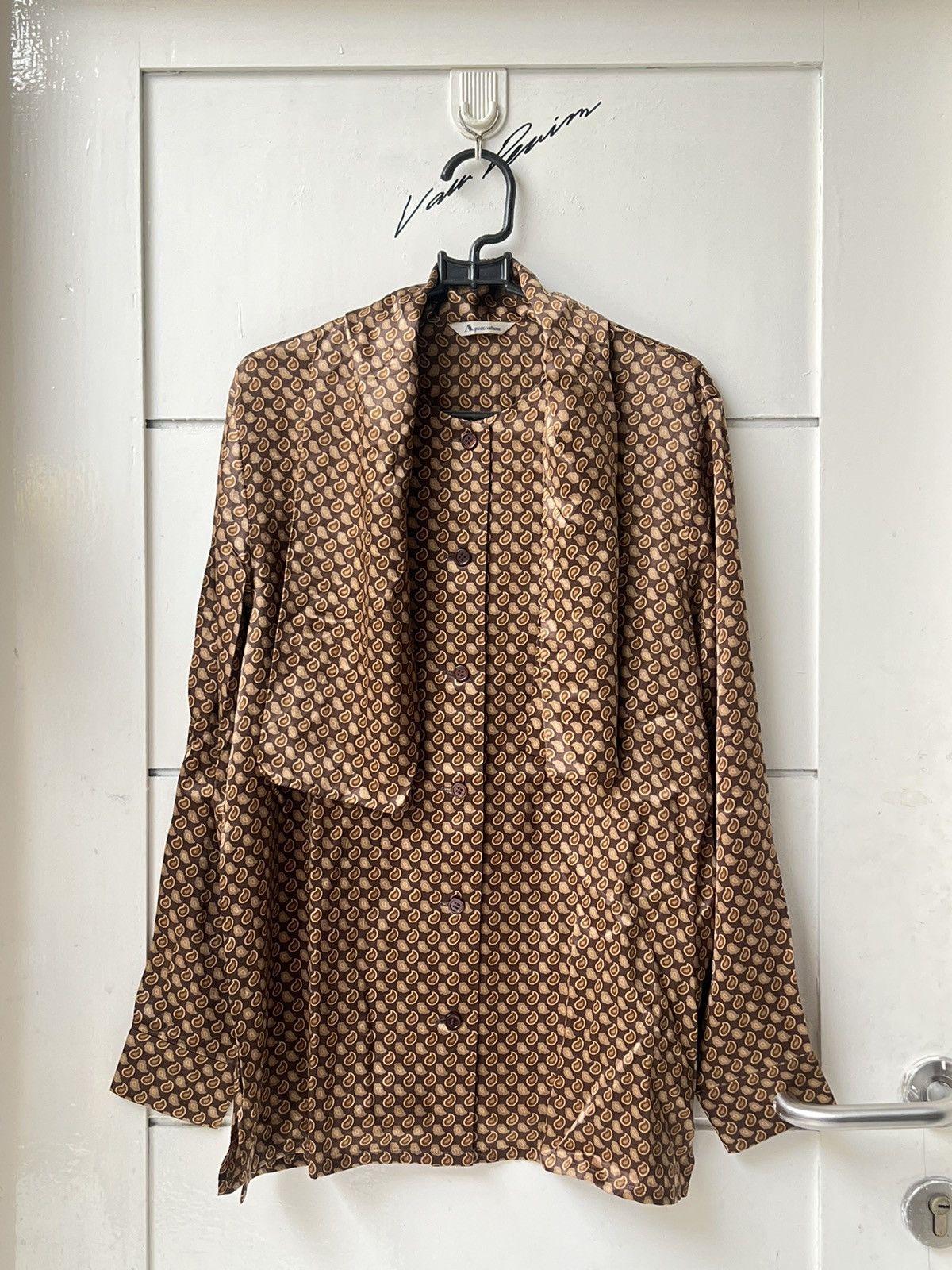 Aquascutum AQUASCUTUM Brown Motive Blouse Size US S / EU 44-46 / 1 - 1 Thumbnail