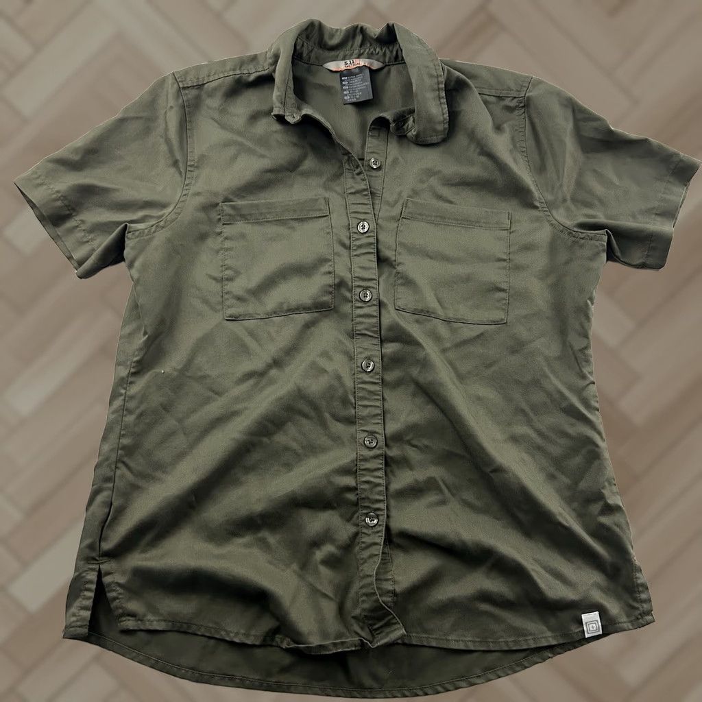 Vintage 5.11 Tactical Short Sleeve Button Front Shirt Women's XS Green Size XS / US 0-2 / IT 36-38 - 1 Thumbnail