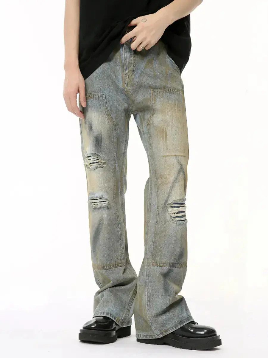 Japanese Brand Retro loose micro flared casual jeans Size US 32 / EU 48 - 1 Thumbnail