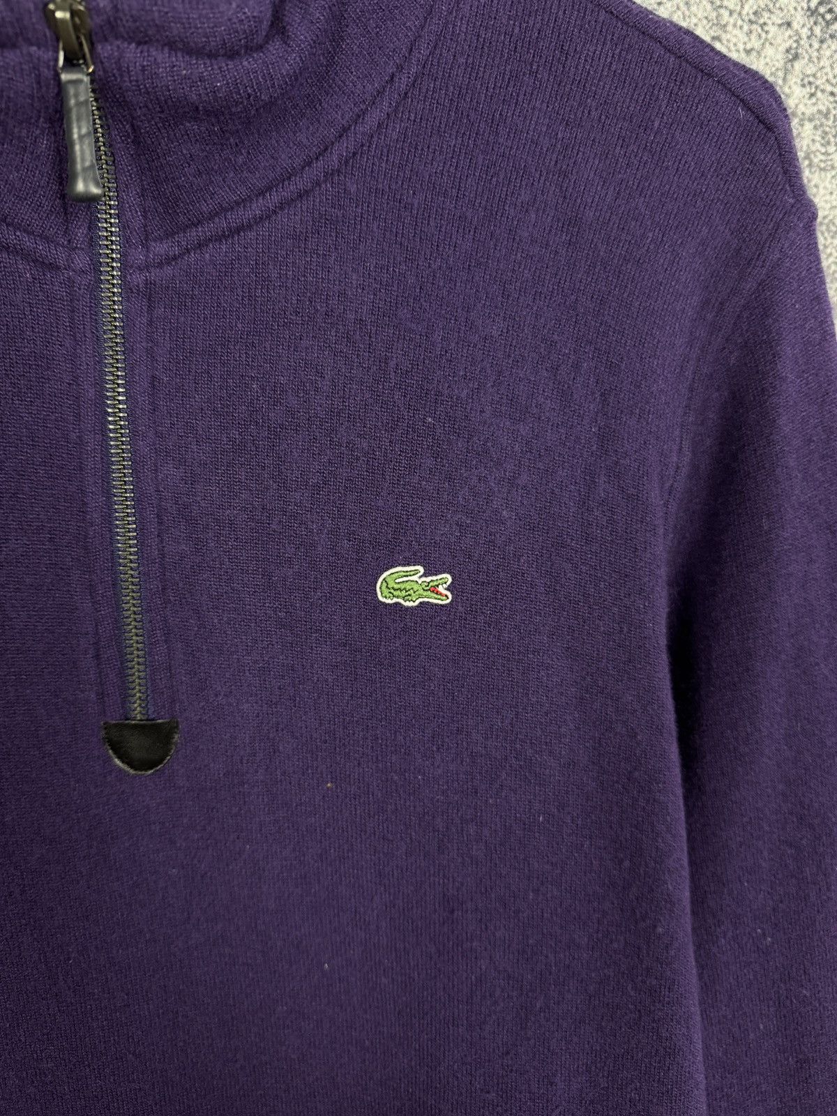 Lacoste Men’s Lacoste 1/4 Zip Sweater Pullover Vintage Purple Size 5 Size US L / EU 52-54 / 3 - 6 Thumbnail