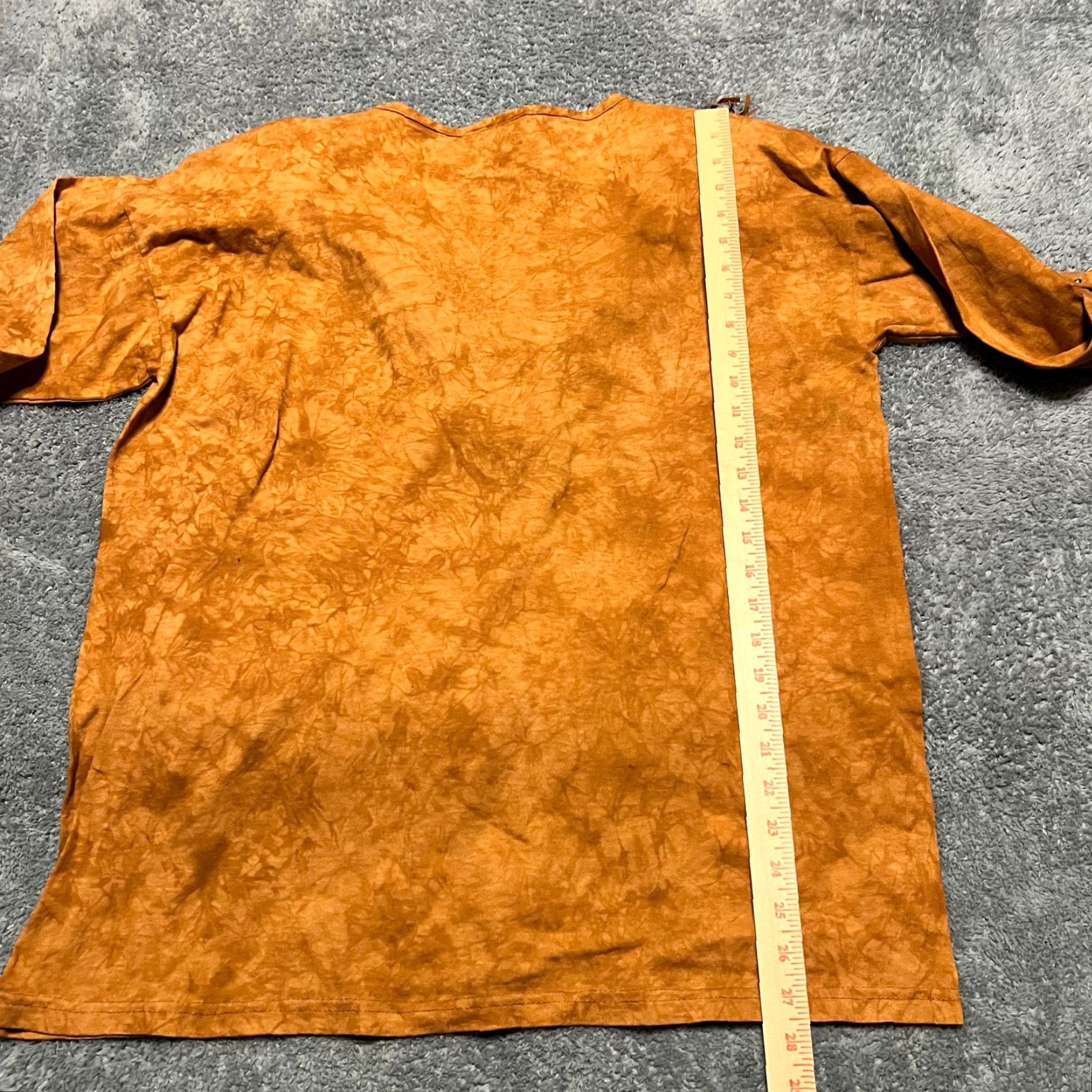 Vintage VINTAGE BOSS Western Shirt Womens One Size Marbled Suede Fringe Studded Aztec Orange Blouse Womens Size ONE SIZE - 6 Thumbnail