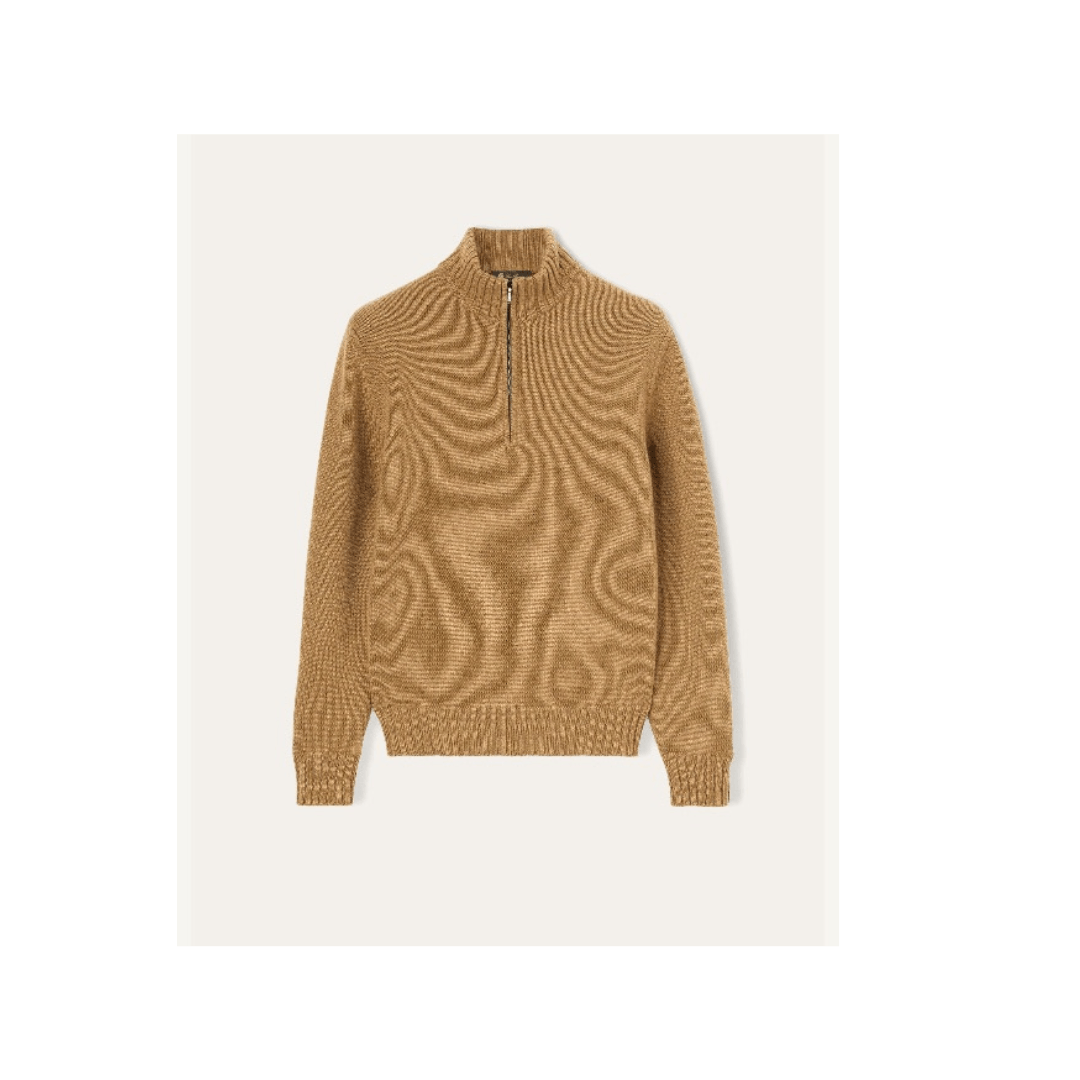 Loro Piana o1srvl11e1224 Mezzocollo Cashmere Sweater in Camel Size US M / EU 48-50 / 2 - 1 Thumbnail