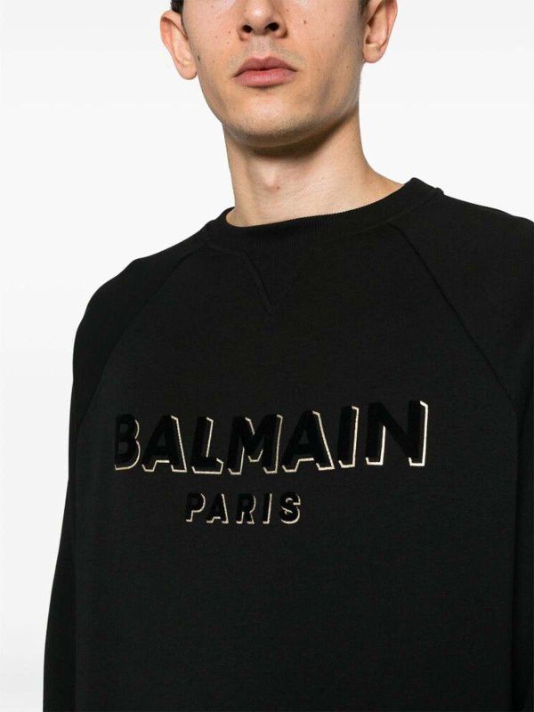 Balmain o1s1wg110925 Logo Print Long Sleeve T-Shirt in Black Size US L / EU 52-54 / 3 - 5 Thumbnail