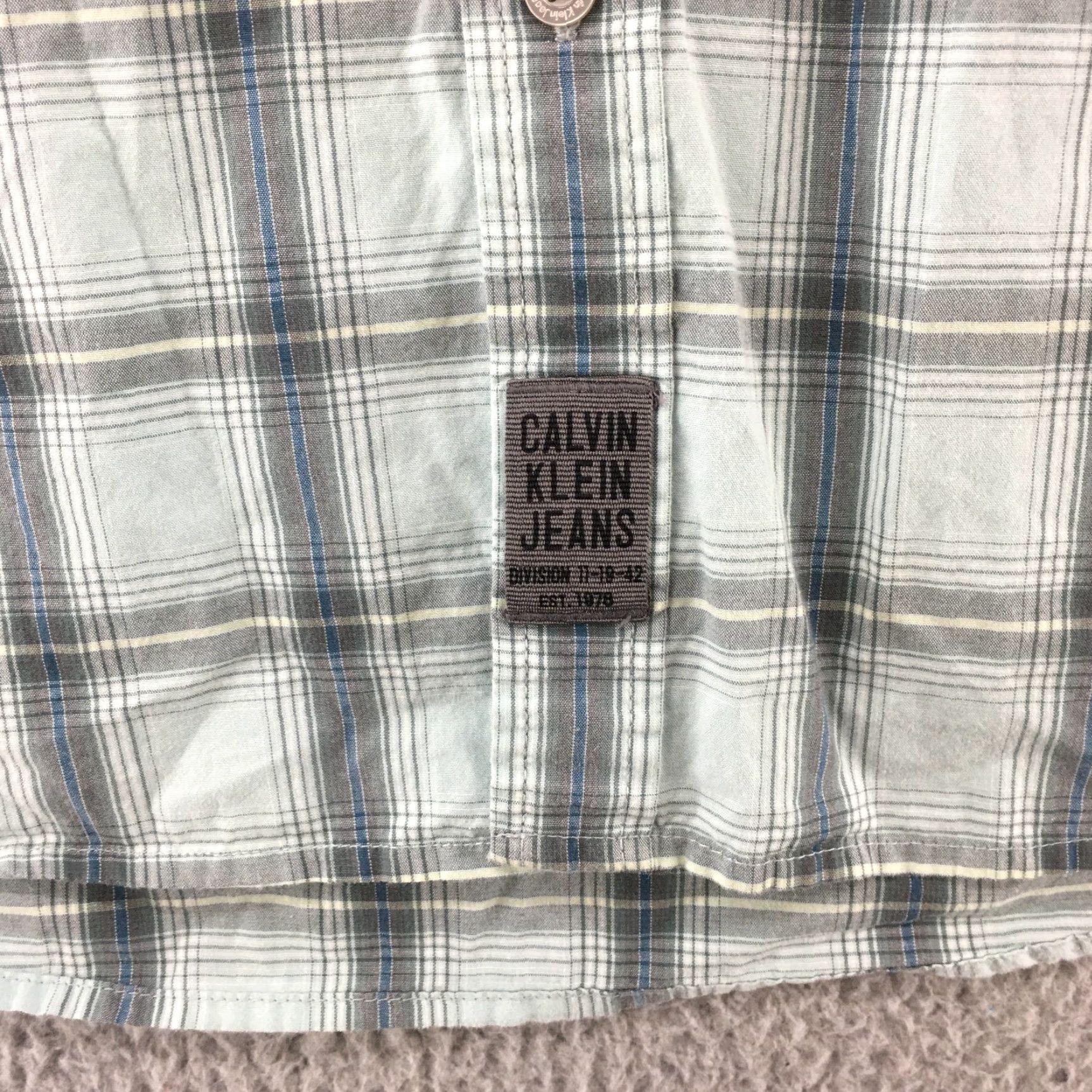 Vintage Calvin Klein Jeans Shirt Mens XL Blue Cotton Button-Up Long Sleeve Shirt Size US XL / EU 56 / 4 - 4 Thumbnail