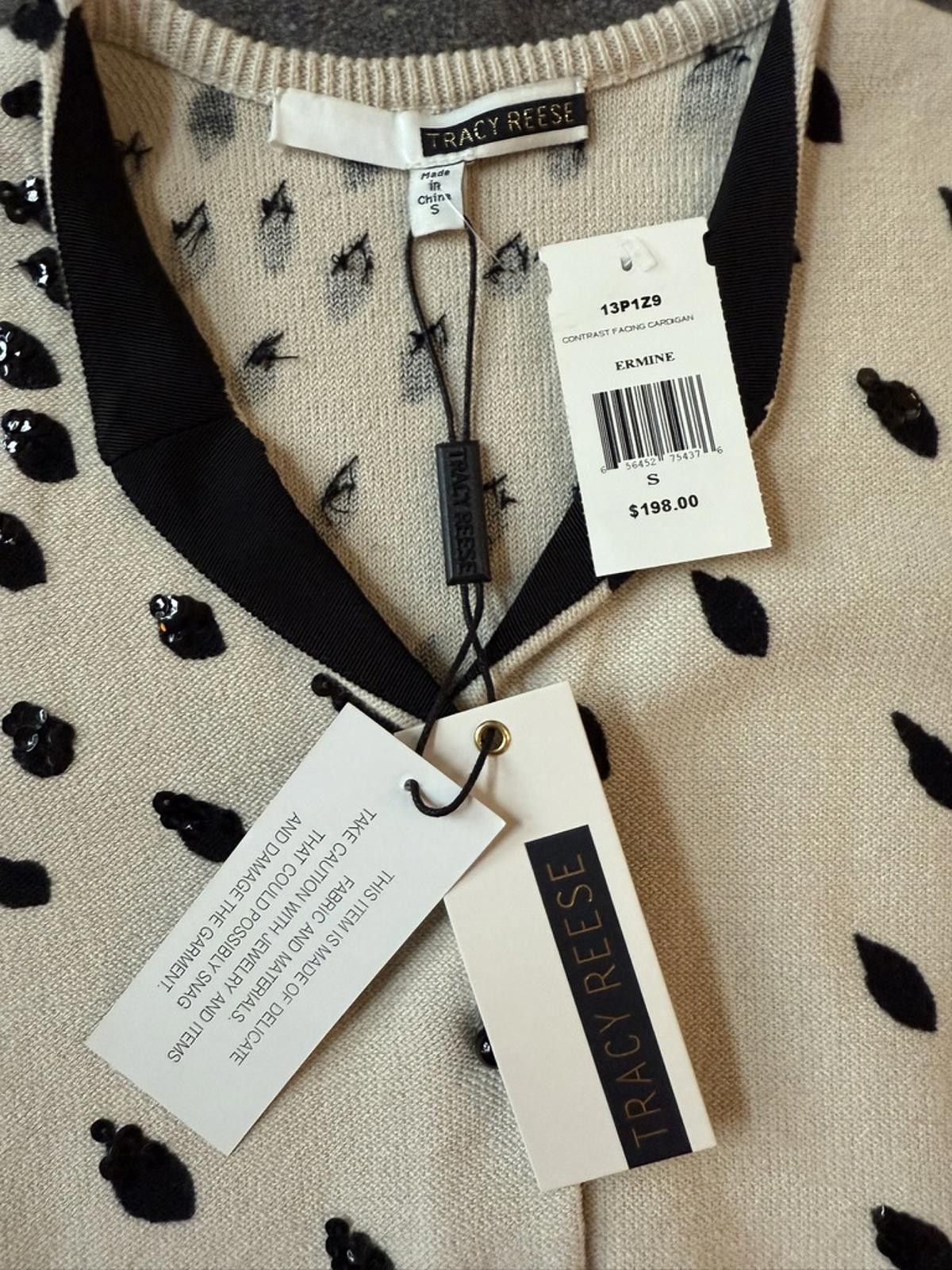 Designer NWT Sequined Cotton/Spandex Cardigan Size S / US 4 / IT 40 - 3 Thumbnail