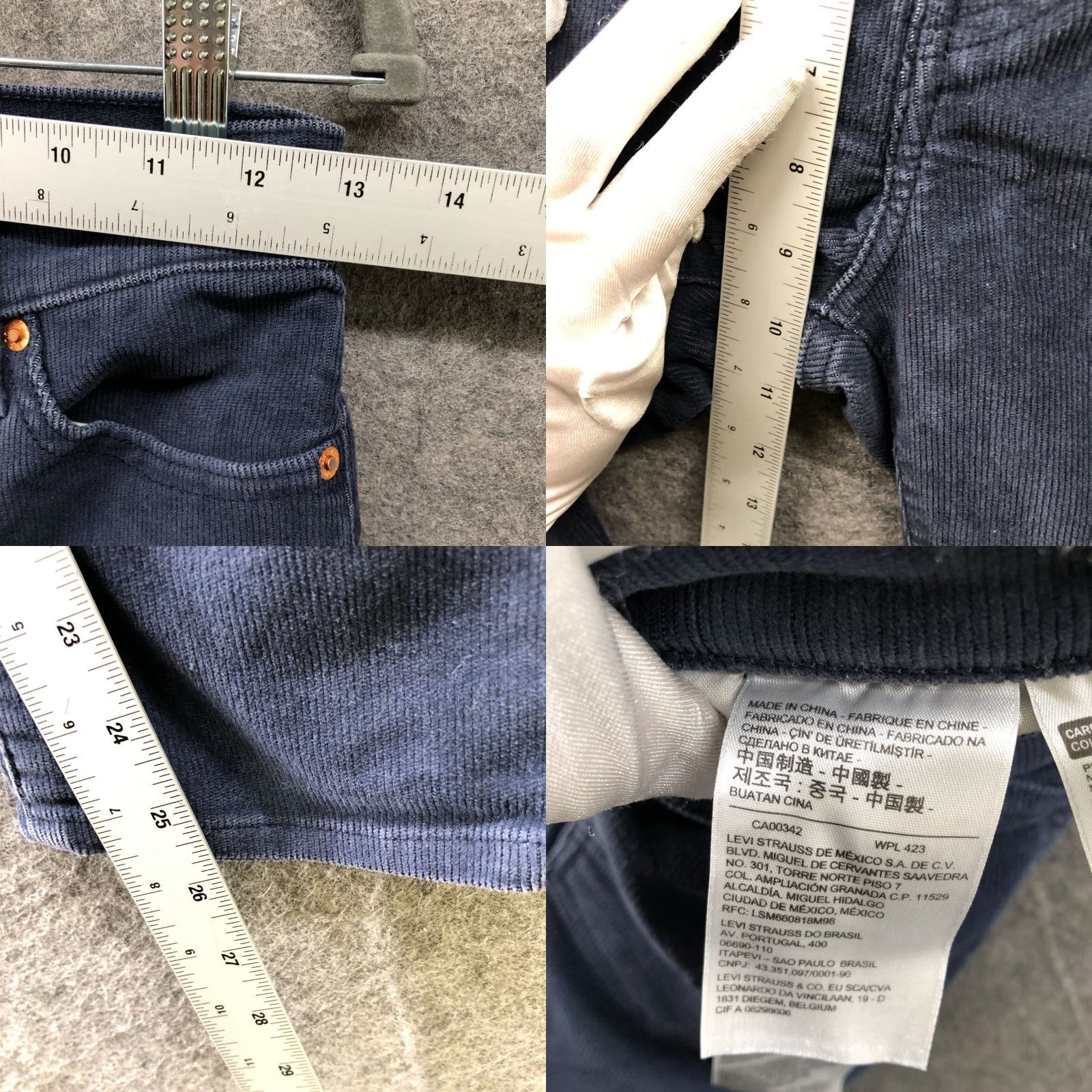 Levi's Levi's Wedgie Straight Corduroy Jeans Womens 24 Blue Button Fly 5 Pocket Jeans Size 42" / US 20 - 8 Thumbnail