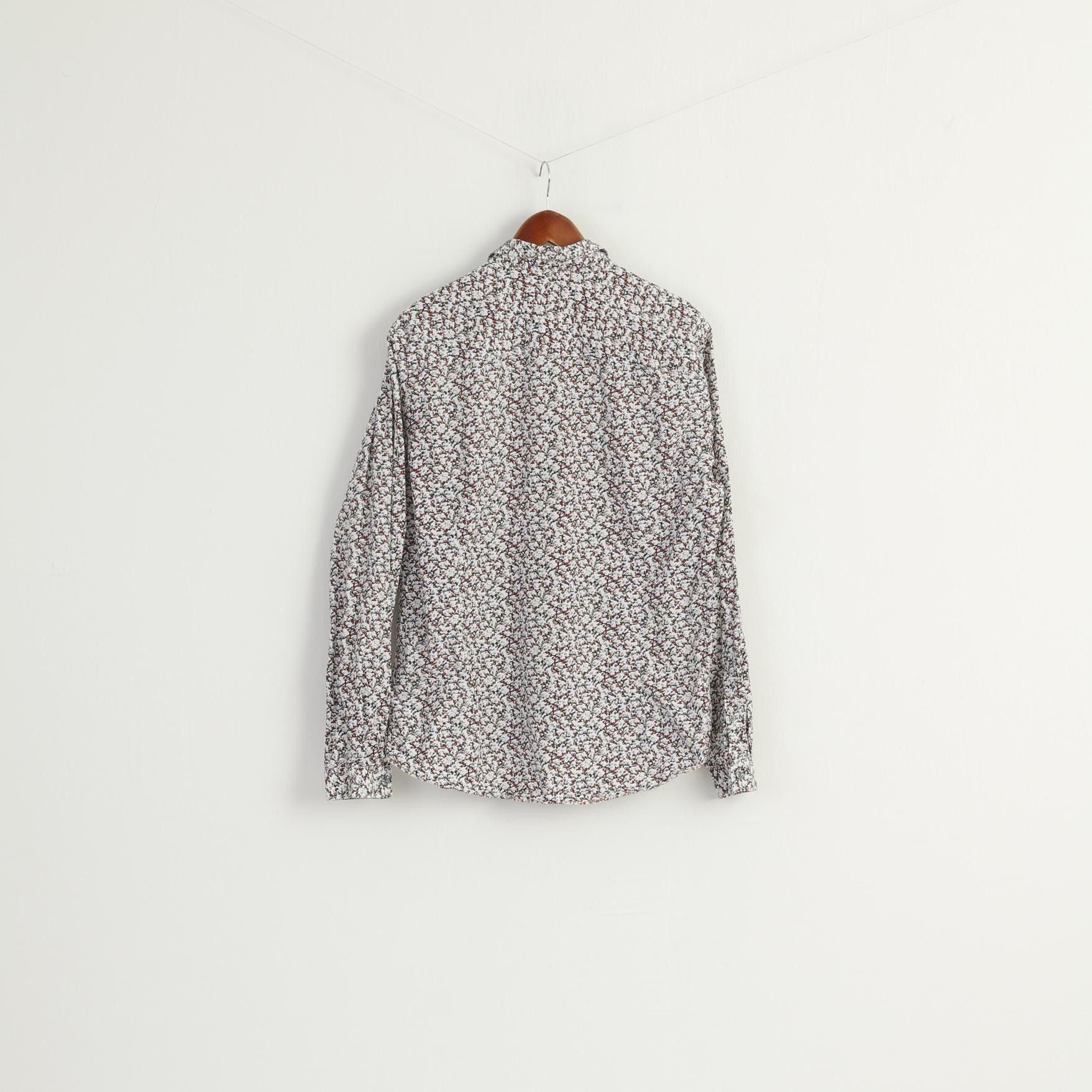 Pretty Green Pretty Green Men XL Casual Shirt White Printed 7930 Size US XL / EU 56 / 4 - 7 Thumbnail