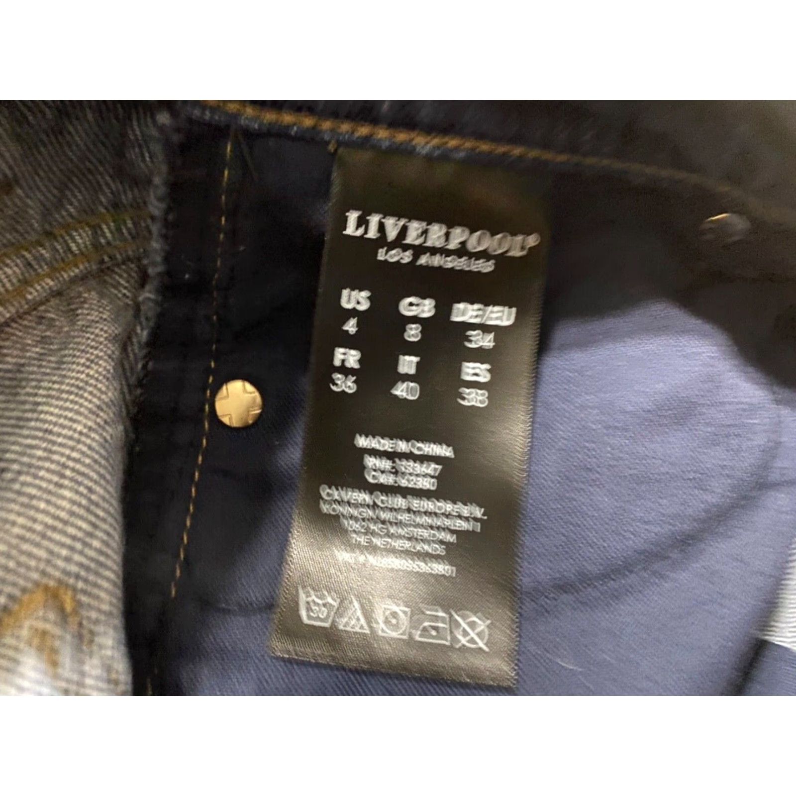 Denime NWT Liverpool Jeans Womens Skirt Blue Denim Distressed Pencil Straight Reyna New 4 Knee Length Cotton Stretch Casual Travel Size 27" / US 4 / IT 40 - 6 Thumbnail