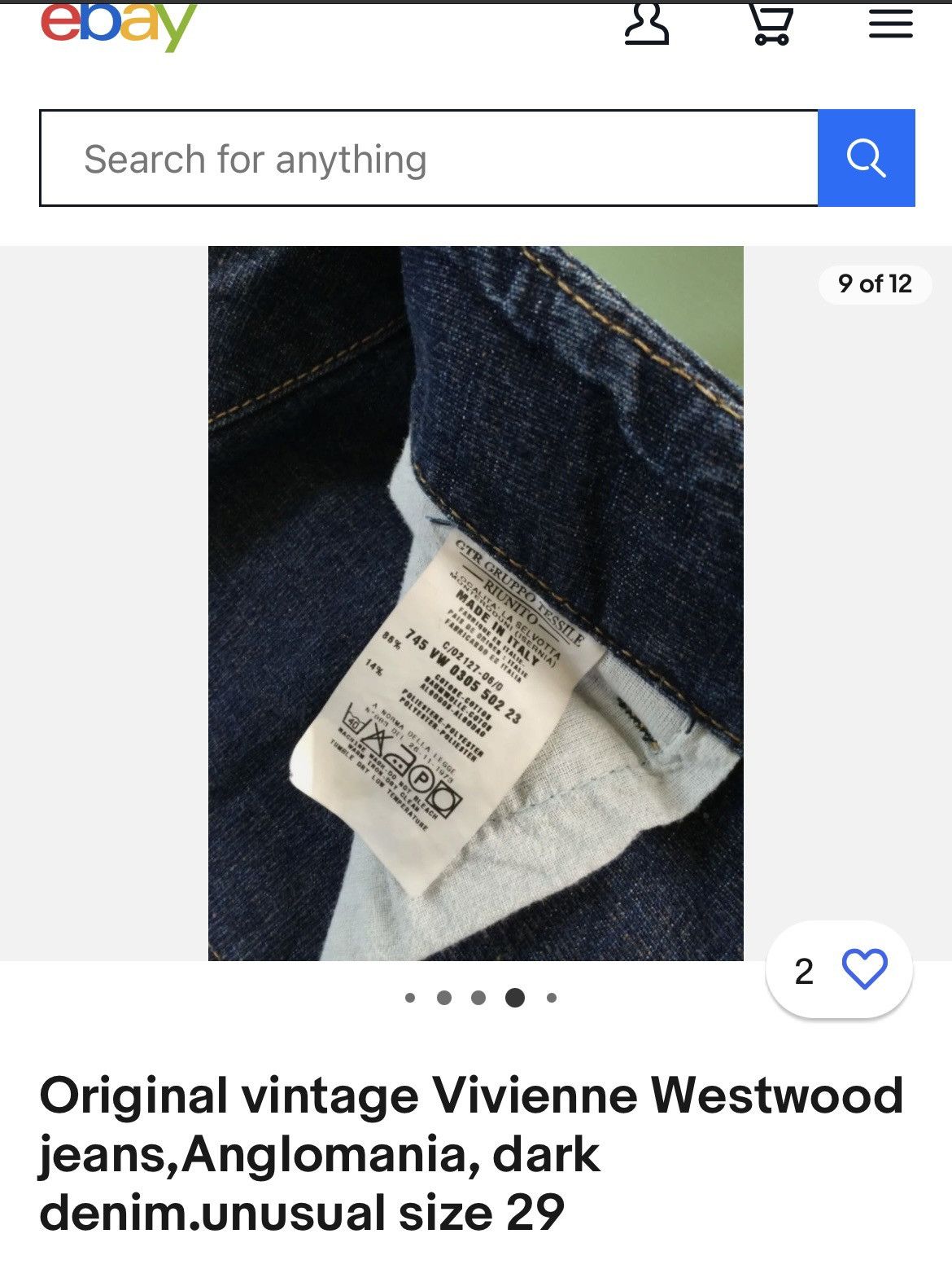 Seditionaries × Vintage × Vivienne Westwood 90s vintage Vivienne Westwood jeans, Anglomania,Embroidery Size US 31 - 22 Thumbnail