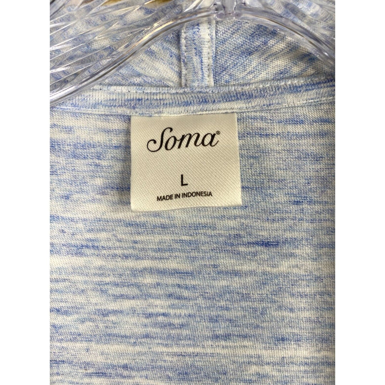 Vintage Soma Cardigan Duster Shirt Womens L Heather Sky Blue Open Front Casual Travel Comfort Ultra Soft Slub Terry Knit Size L / US 10 / IT 46 - 3 Thumbnail