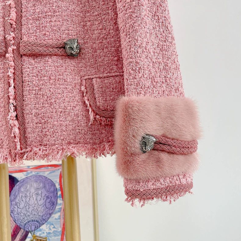 Gucci Gucci Pink tweed wool collar jacket 2504-Nextarrow Size XS / US 0-2 / IT 36-38 - 4 Thumbnail