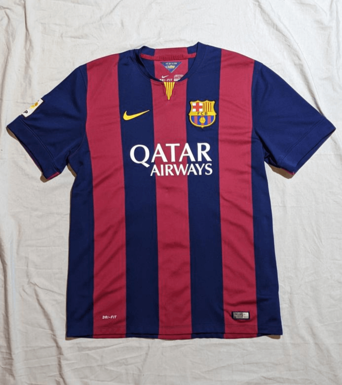 image of Nike Fc Barcelona 14/15 Football Soccer Home Jersey Barca in Red/Blue, Men's (Size XL)
