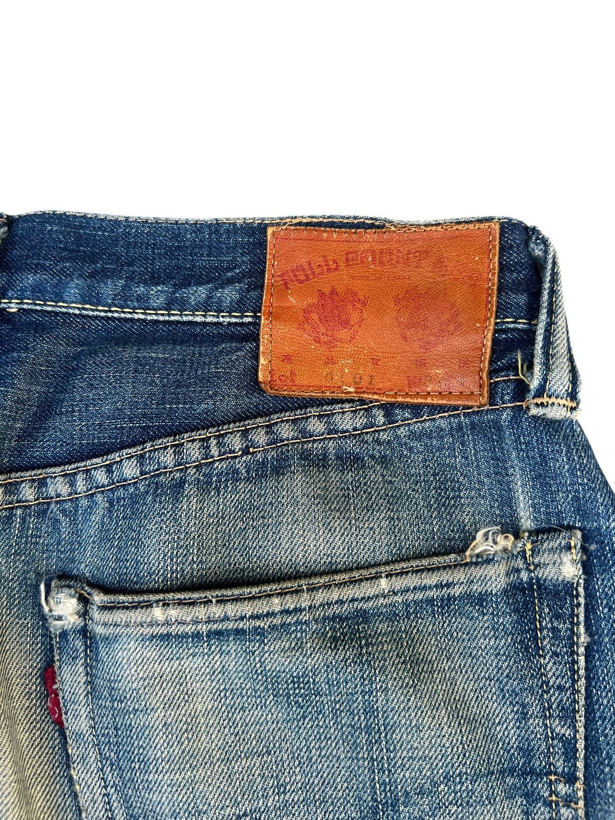 Full Count & Co. Vintage Full Count Trashed Dirty Mud Denim Selvedge Jeans Size US 29 - 20 Thumbnail