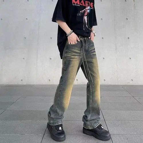 Jean Washed and distressed baggy micro flare jeans Size US 34 / EU 50 - 7 Thumbnail