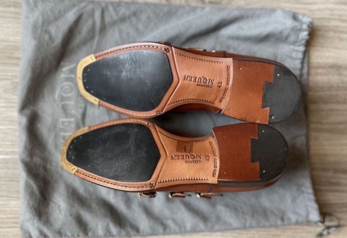Alexander McQueen Italian Tan Triple Monkstraps Size US 10 / EU 43 - 5 Thumbnail