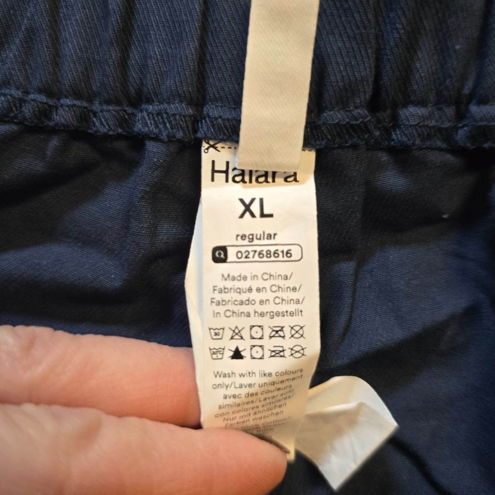 Vintage Halara Pants Womens XL Blue Mid Rise Casual Cotton Joggers Pockets Cropped Tapered Leg Style Jogger Clothes Chips? Size 40" / US 18 - 5 Thumbnail