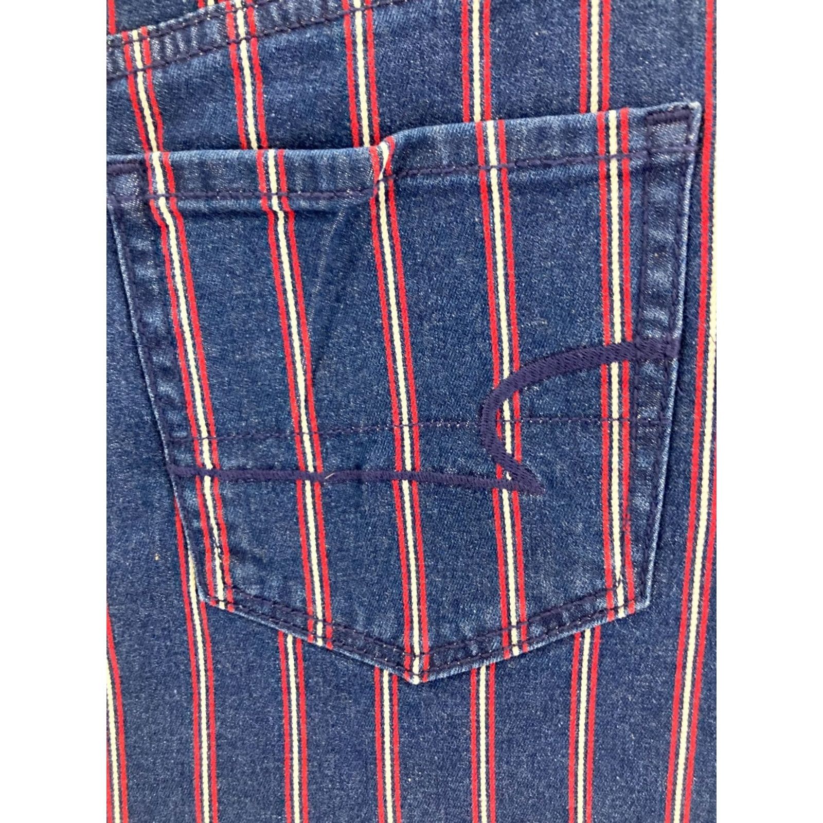American Eagle Outfitters American Eagle Jean Skirt Womens 4 Blue Super Stretch Mini Raw Hem Size 27" / US 4 / IT 40 - 6 Thumbnail