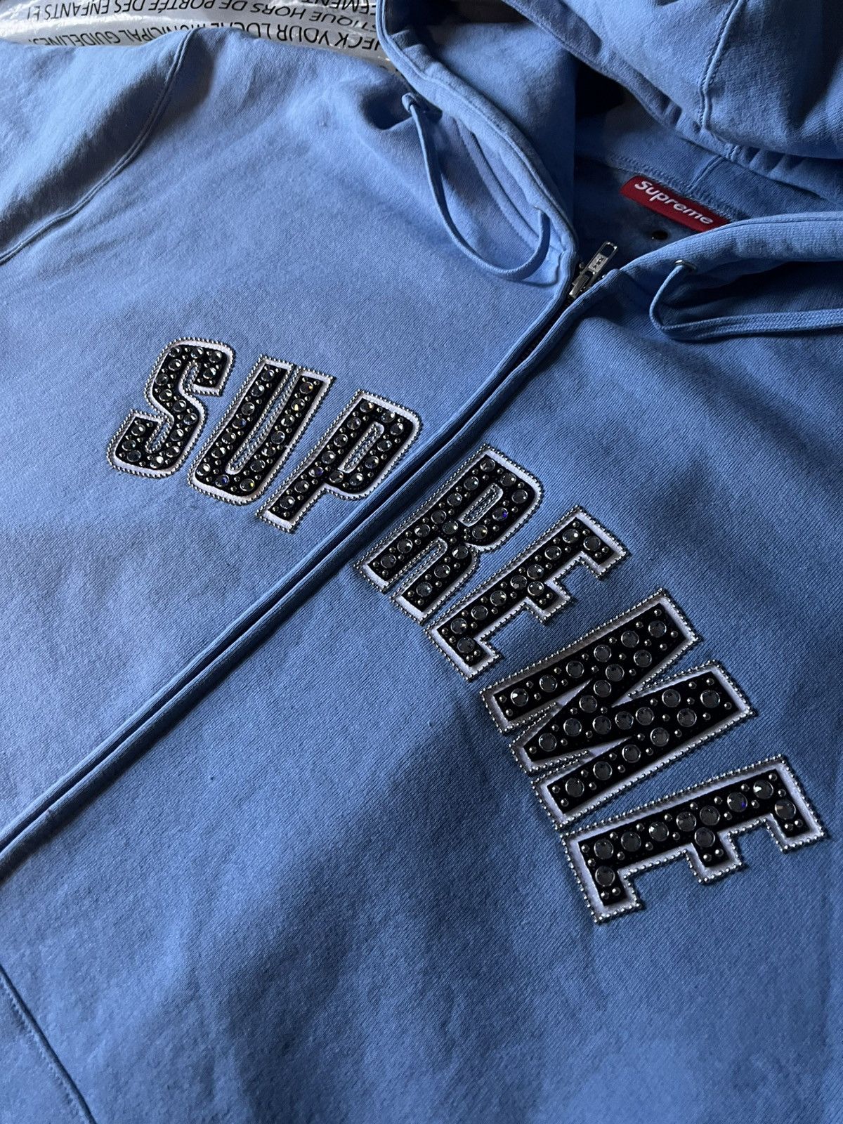 B.B. Simon × Supreme SUPREME B.B. SIMON ZIP UP SWEATER BLUE