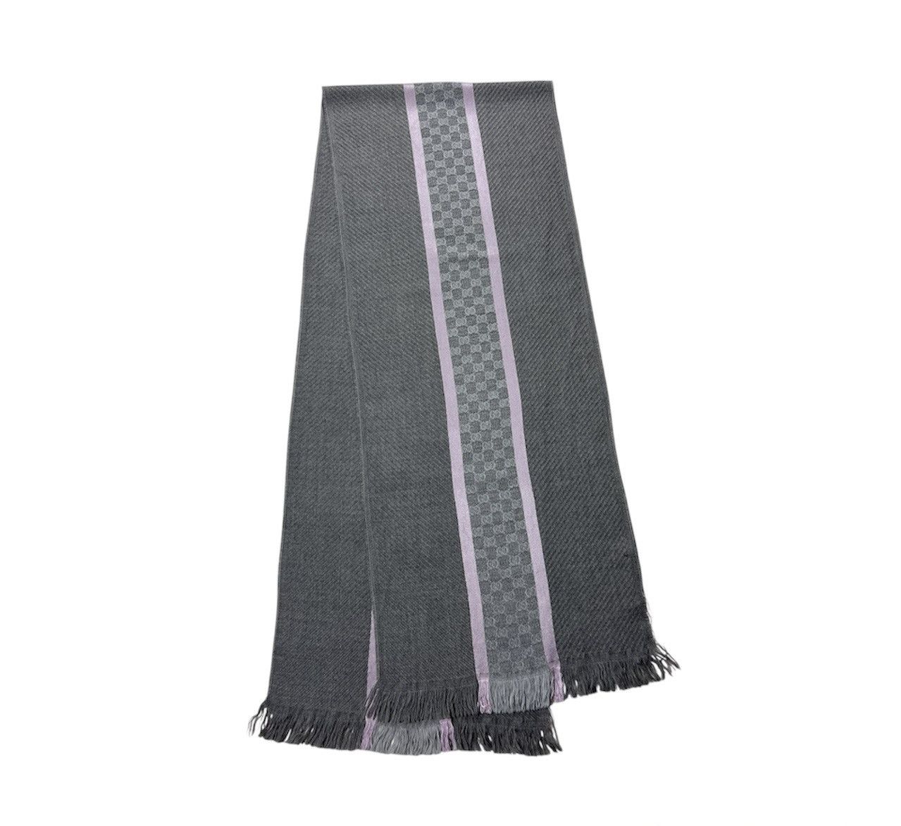 Gucci Gucci Tom Ford wool silk muffler scarf monogram stripe logo Size ONE SIZE - 1 Thumbnail