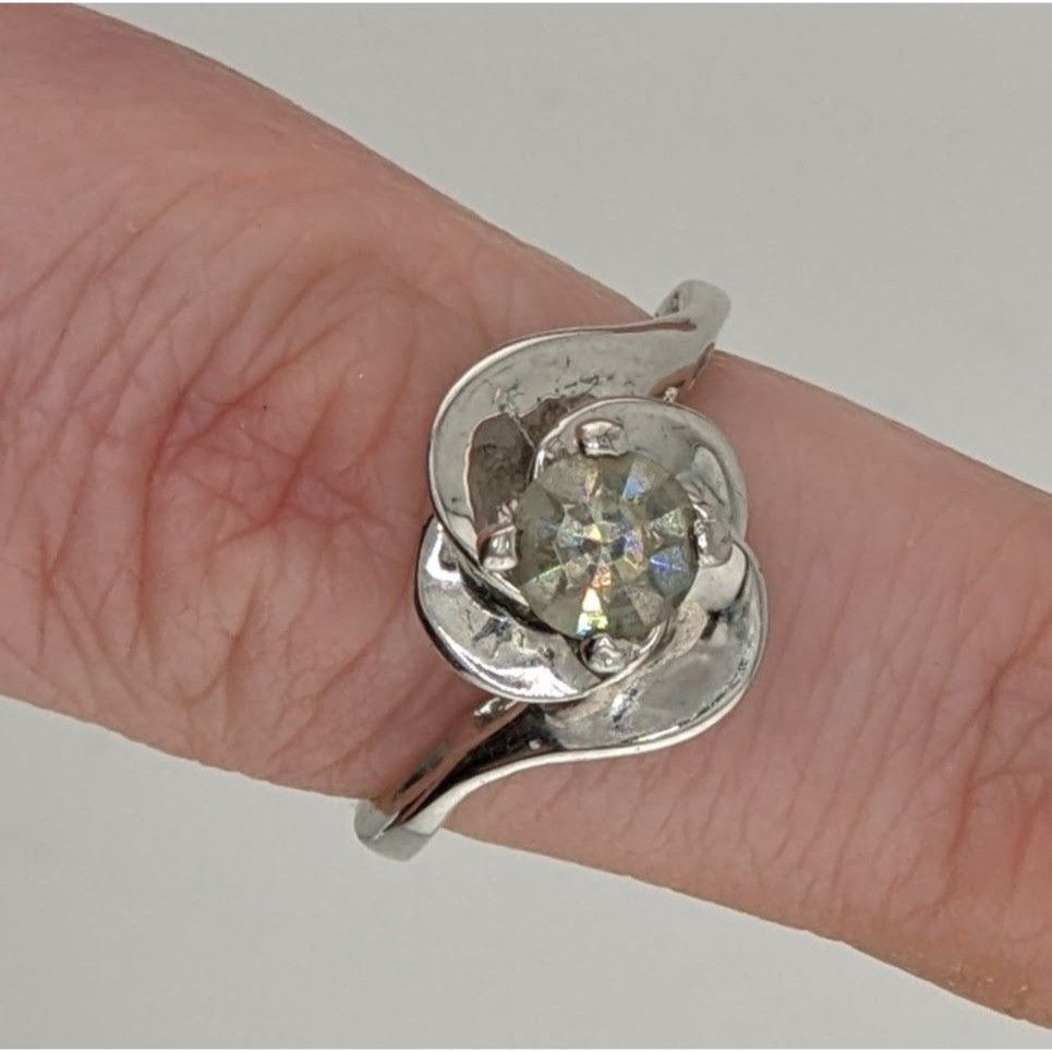 Other Smoky Quartz Silver Tone Floral Swirl Ring Size 7.75 Size ONE SIZE - 5 Thumbnail