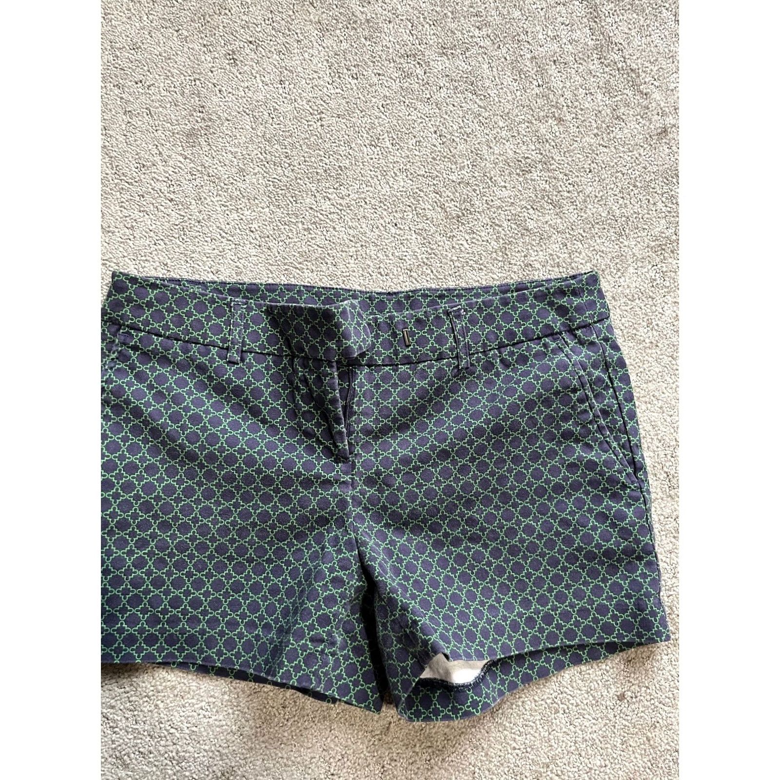 Vintage Kenar Size 4 Shorts Womans Navy Green Print Tailored Size 27" / US 4 / IT 40 - 2 Thumbnail