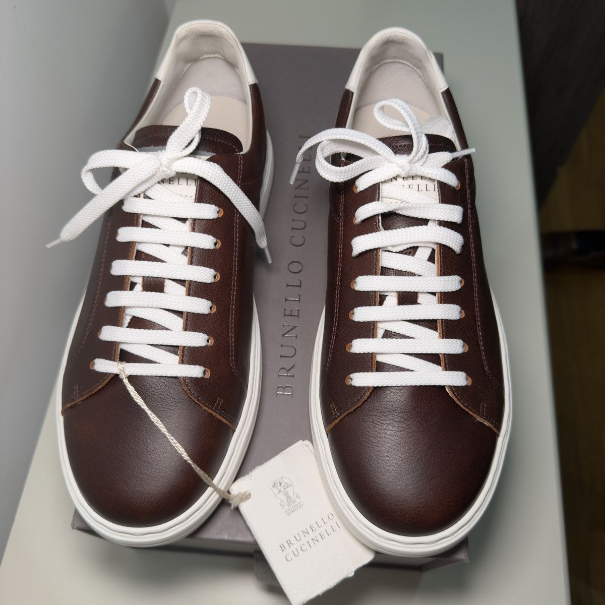 Brunello Cucinelli Brunello Cucinelli Men’s Leather Sneakers, New $1400 Size US 9 / EU 42 - 5 Thumbnail