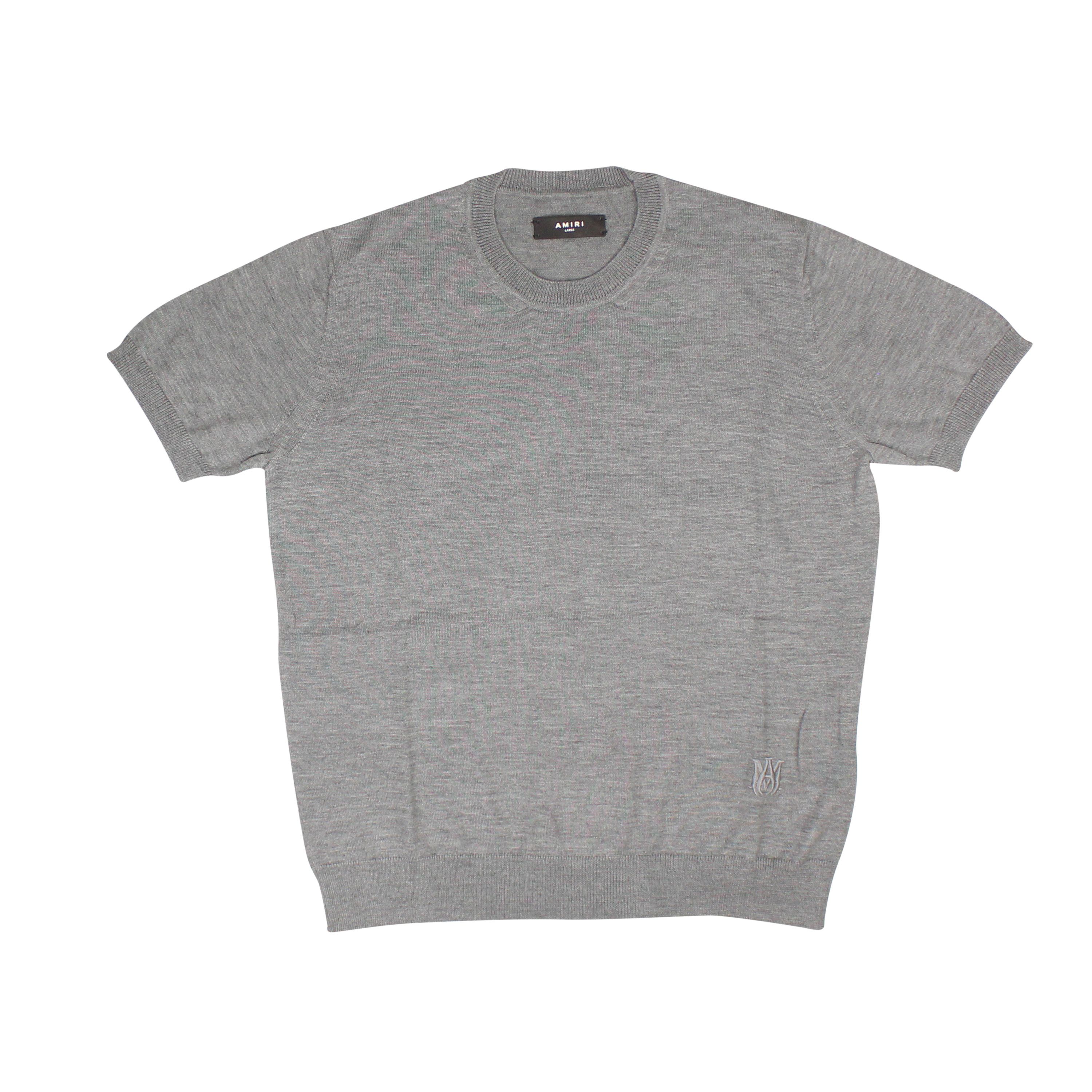 image of Amiri Ma Embroidered Tee Grey T-Shirts Size S, Men's