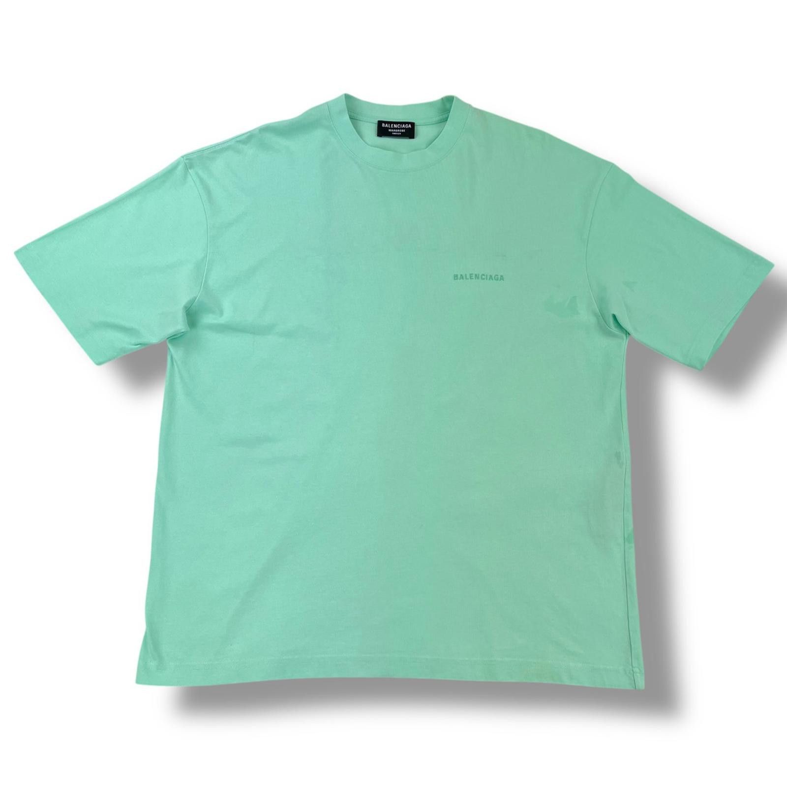 Balenciaga Balenciaga Mint Green Embroidered Logo T Shirt Size US M / EU 48-50 / 2 - 2 Thumbnail