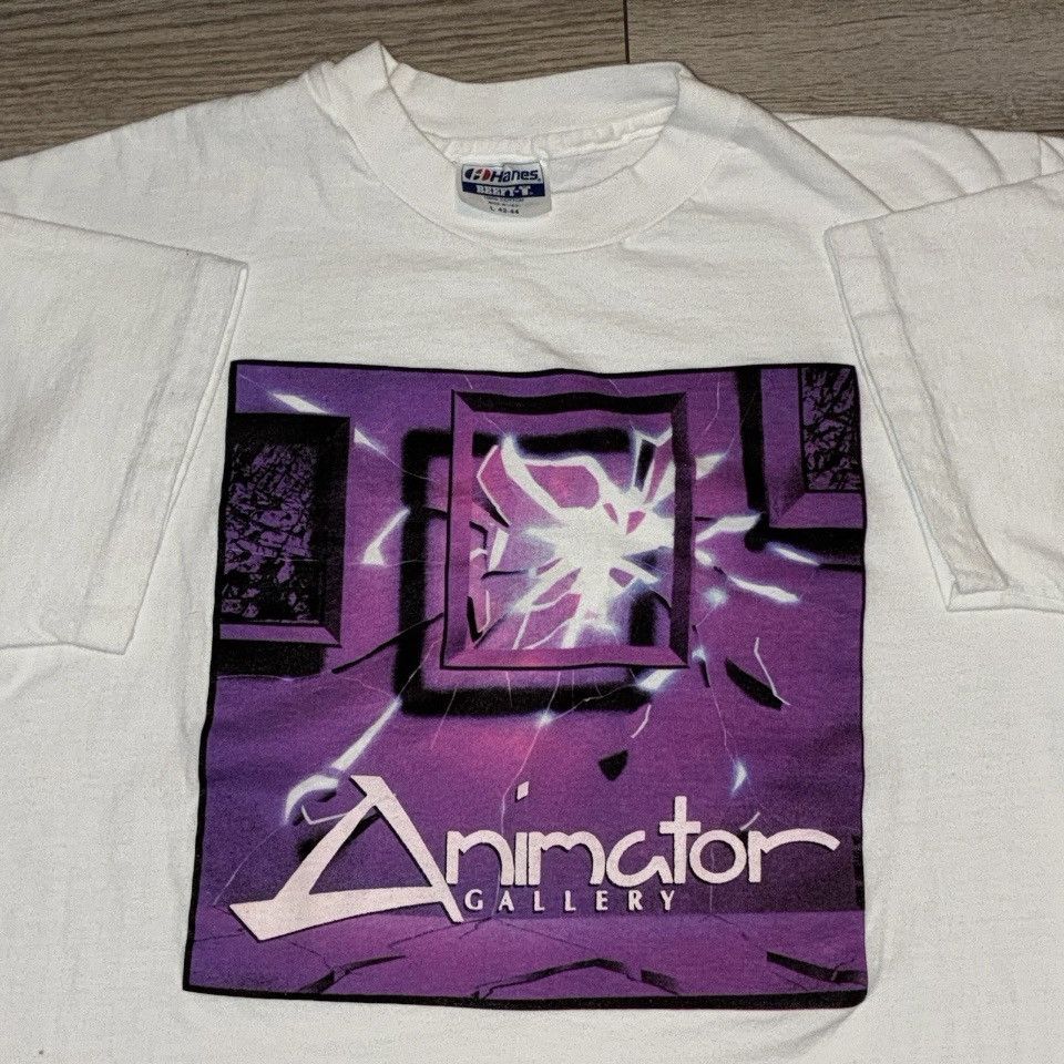 Hanes 80s Animator Gallery white art tee shirt Size US M / EU 48-50 / 2 - 2 Thumbnail
