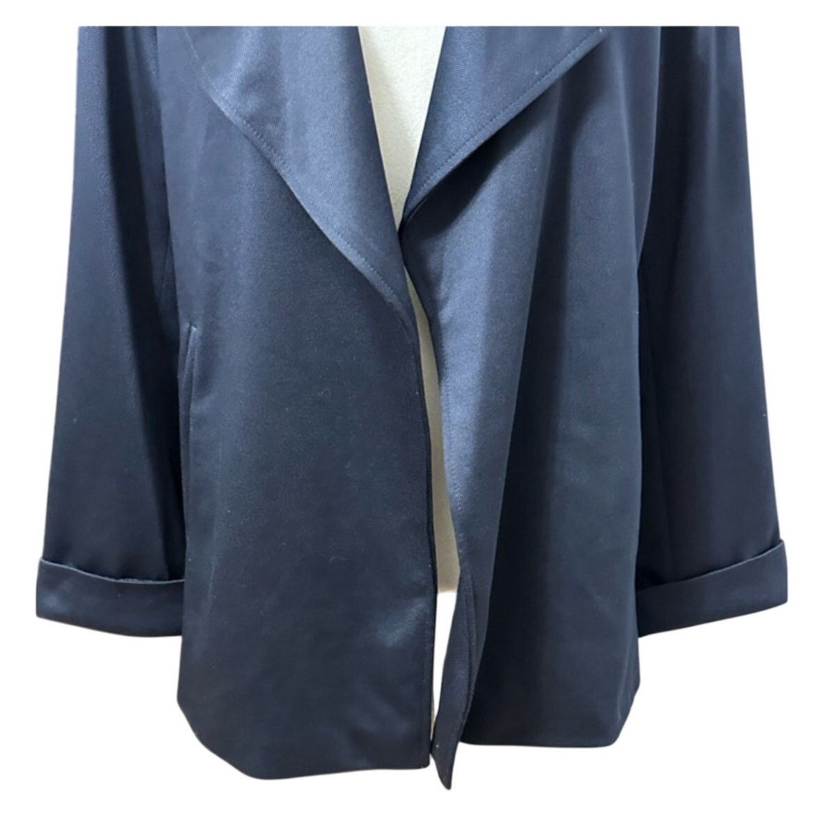 Adrianna Papell Adrianna Papell Women's Open Front Trench Jacket Blue M NWT Size M / US 6-8 / IT 42-44 - 4 Thumbnail