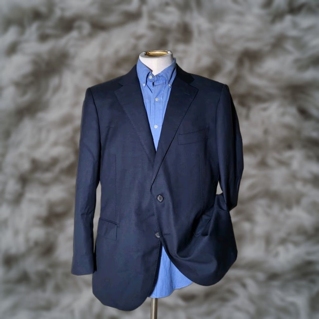 Suitsupply Suitsupply Blazer Jacket Sport Coat Men Navy Blue 40L Slim Double-Breasted Notch Lapel Long Wool ve Size 40R - 1 Thumbnail
