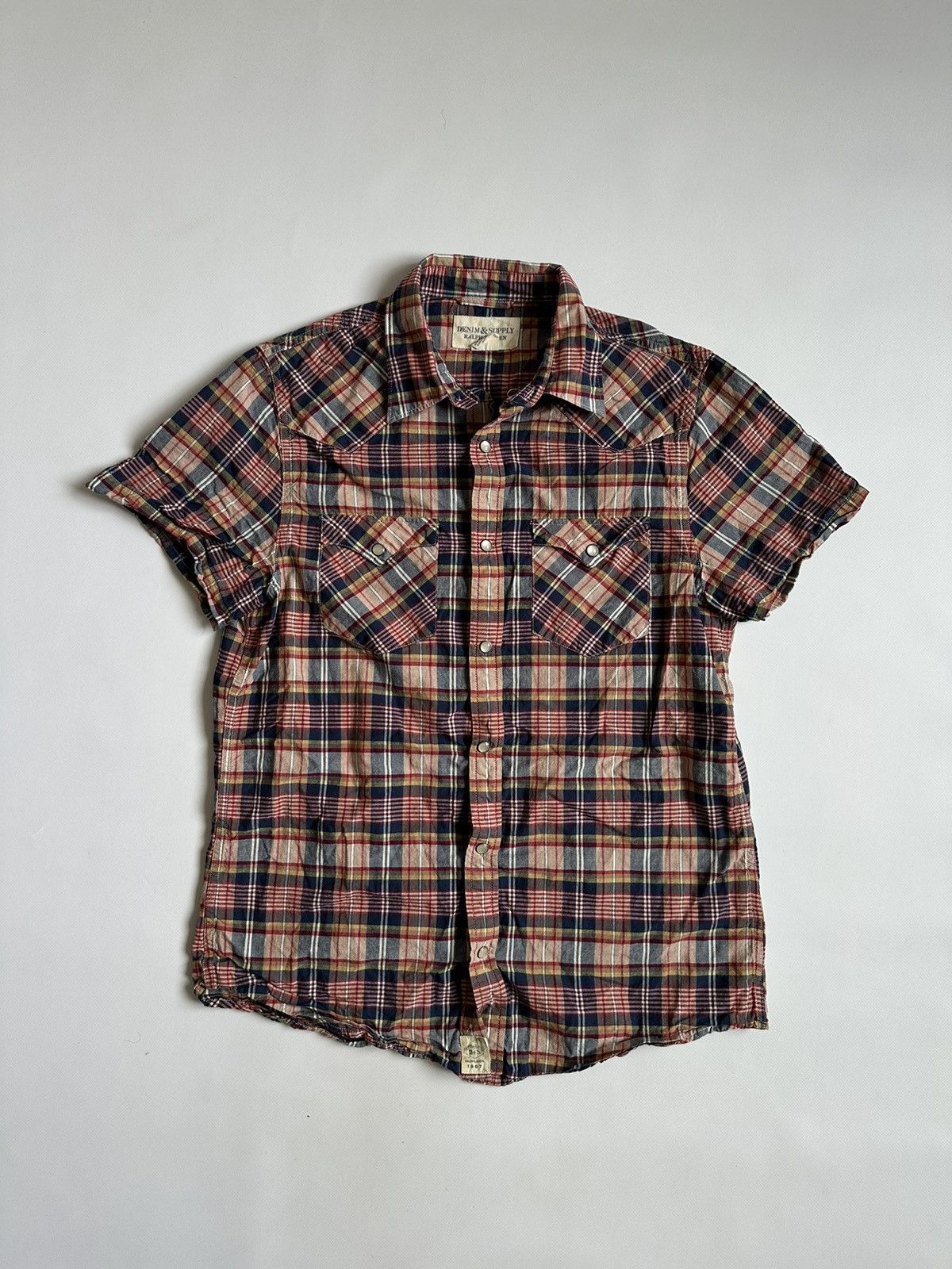 Ralph Lauren Ralph Lauren Denim & Supply Check Plaid Short Sleeve Shirt M Size US M / EU 48-50 / 2 - 1 Thumbnail