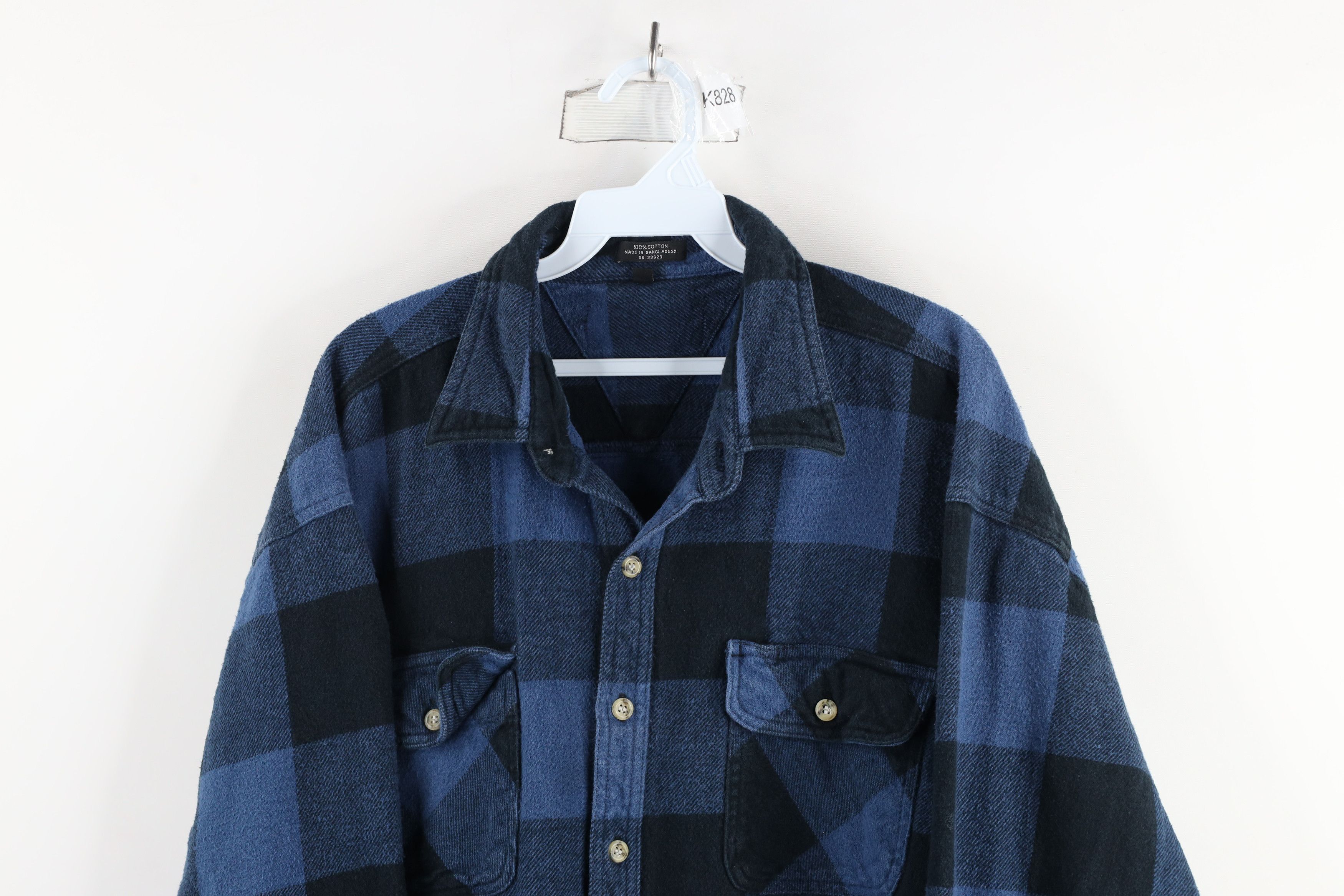 Vintage Vintage 90s Streetwear Heavyweight Button Shirt Plaid Size US XXL / EU 58 / 5 - 2 Thumbnail