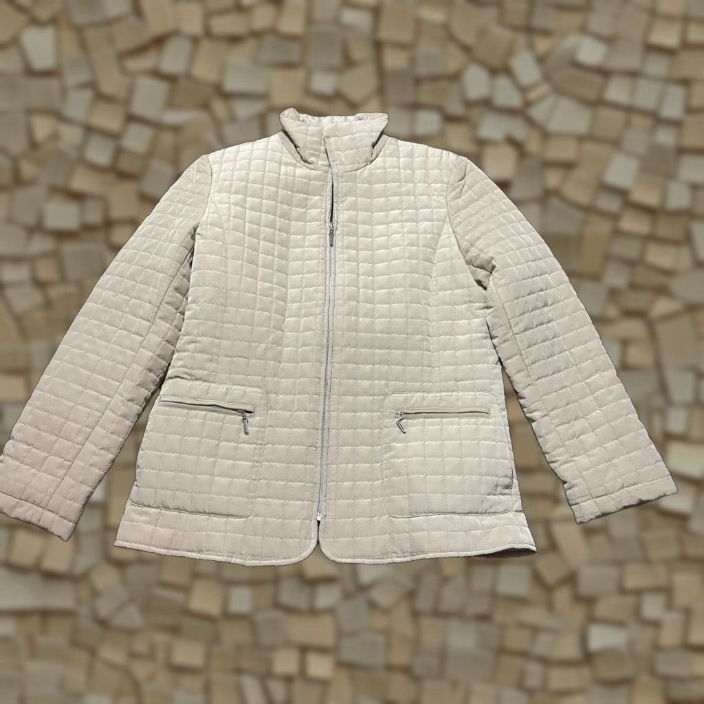 George George Jacket Women's Size Large 12/14 Tan Full Zip Zip Pockets Size L / US 10 / IT 46 - 1 Thumbnail