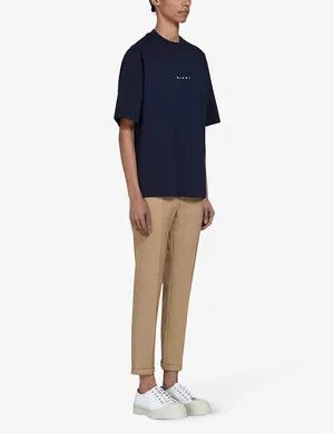 Marni o1w1db10125 Organic Cotton T-Shirt in Dark Blue Size XL / US 12-14 / IT 48-50 - 4 Thumbnail
