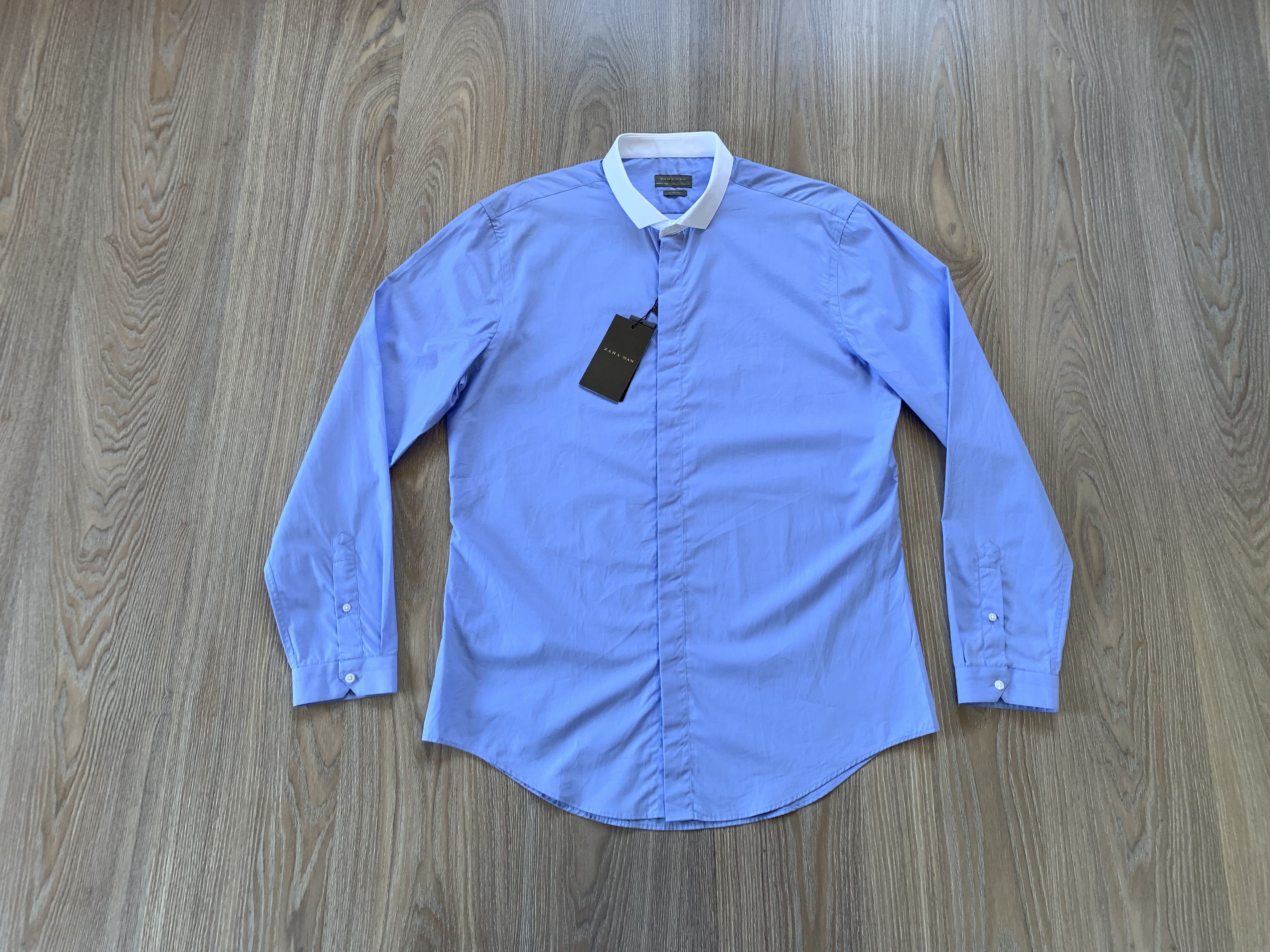 Zara Zara Man Slim Fit Cotton Long Sleeve Dress Shirt Size US XL / EU 56 / 4 - 12 Thumbnail