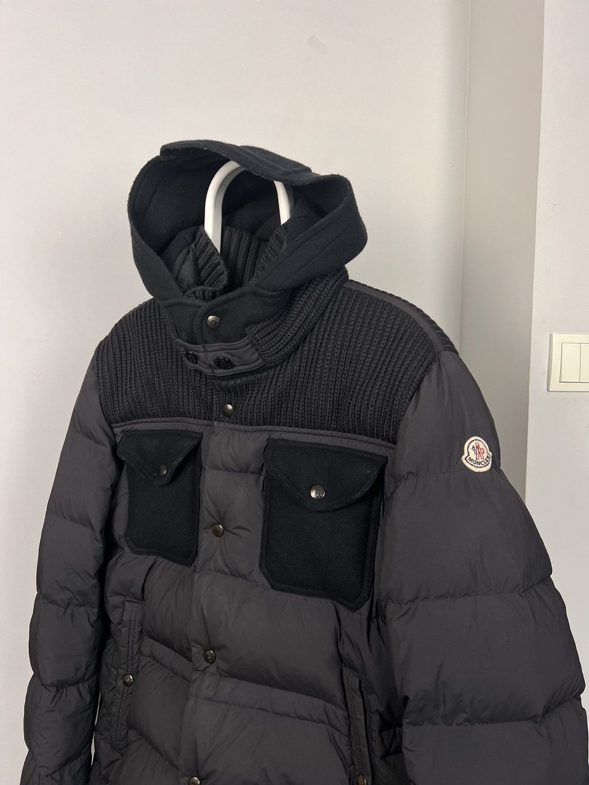 Moncler Moncler Leblond Down Knitted Logo Puffer Jacket | Grailed