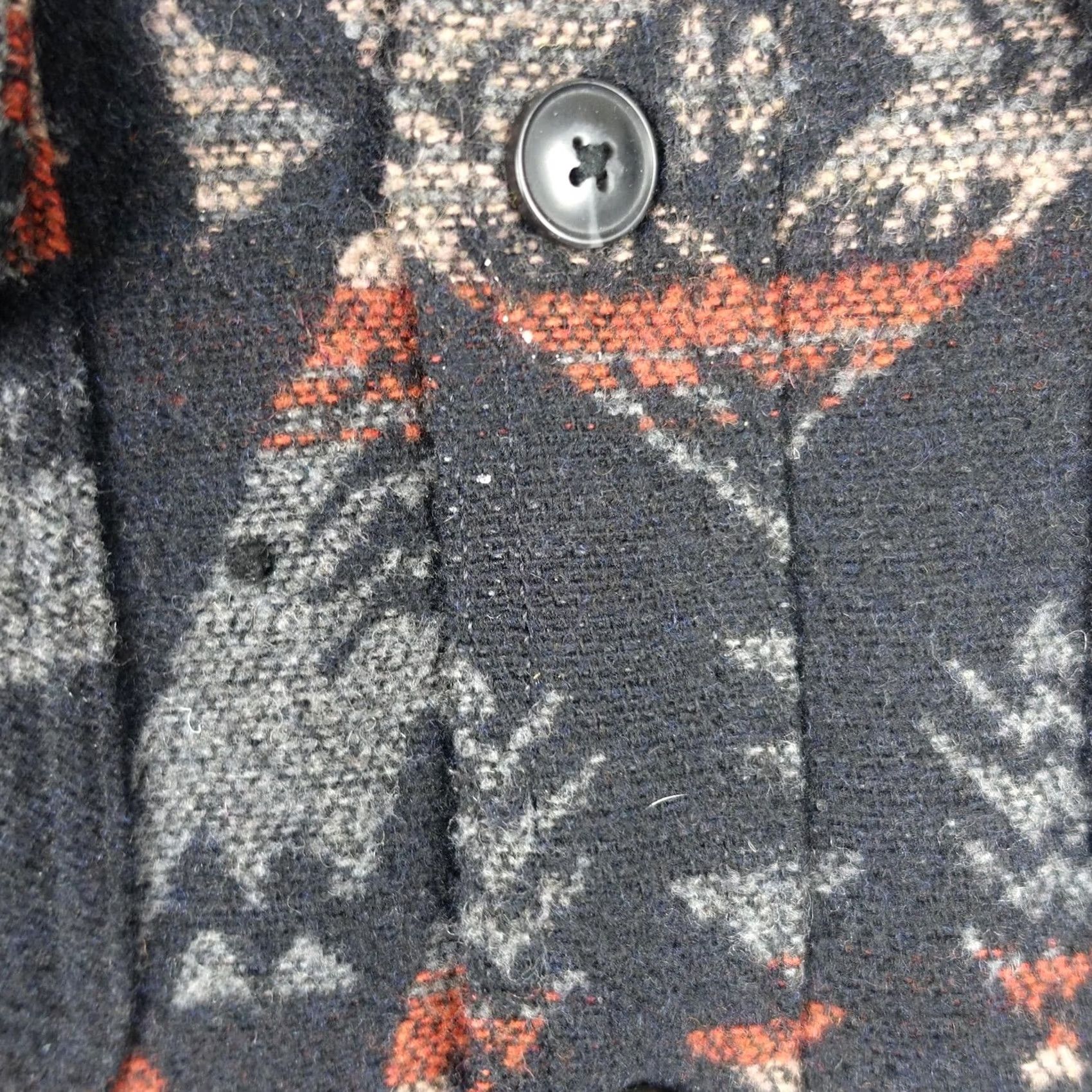 Vintage JACHS Shirt Jacket Mens L Black Aztec Sherpa Lined Shacket Wool Geometric Flannel Polyester Mid-Length Button Casual Travel Size US L / EU 52-54 / 3 - 4 Thumbnail