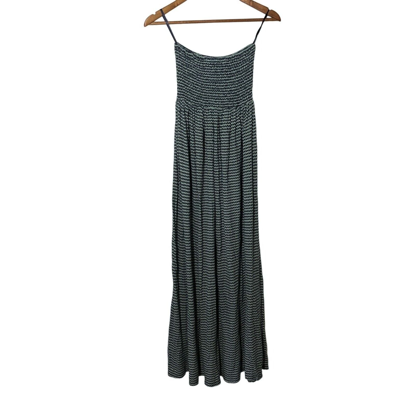Banana Republic Banana Republic Dress XS Midi Strapless Navy Blue & Green Size XS / US 0-2 / IT 36-38 - 5 Thumbnail