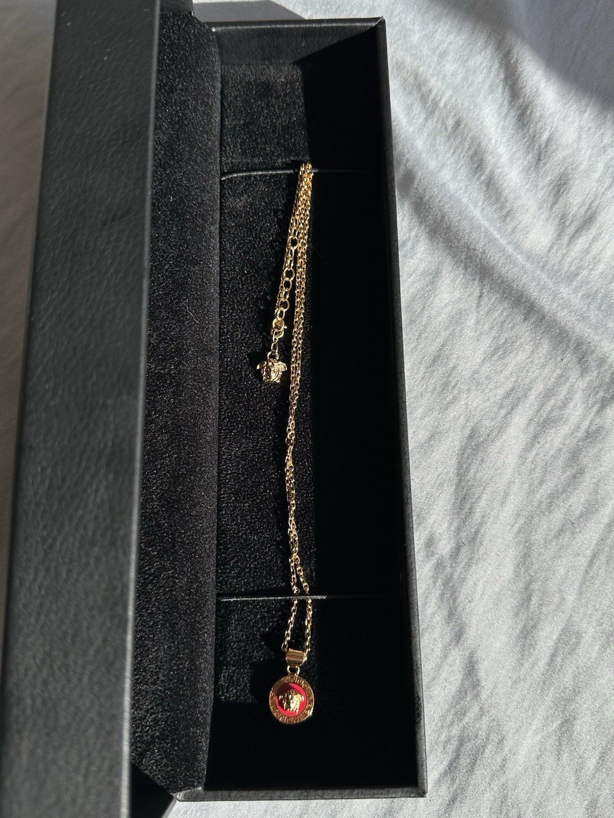 Versace Versace Gold Necklace With Gold And Red Pendant Size ONE SIZE - 1 Thumbnail