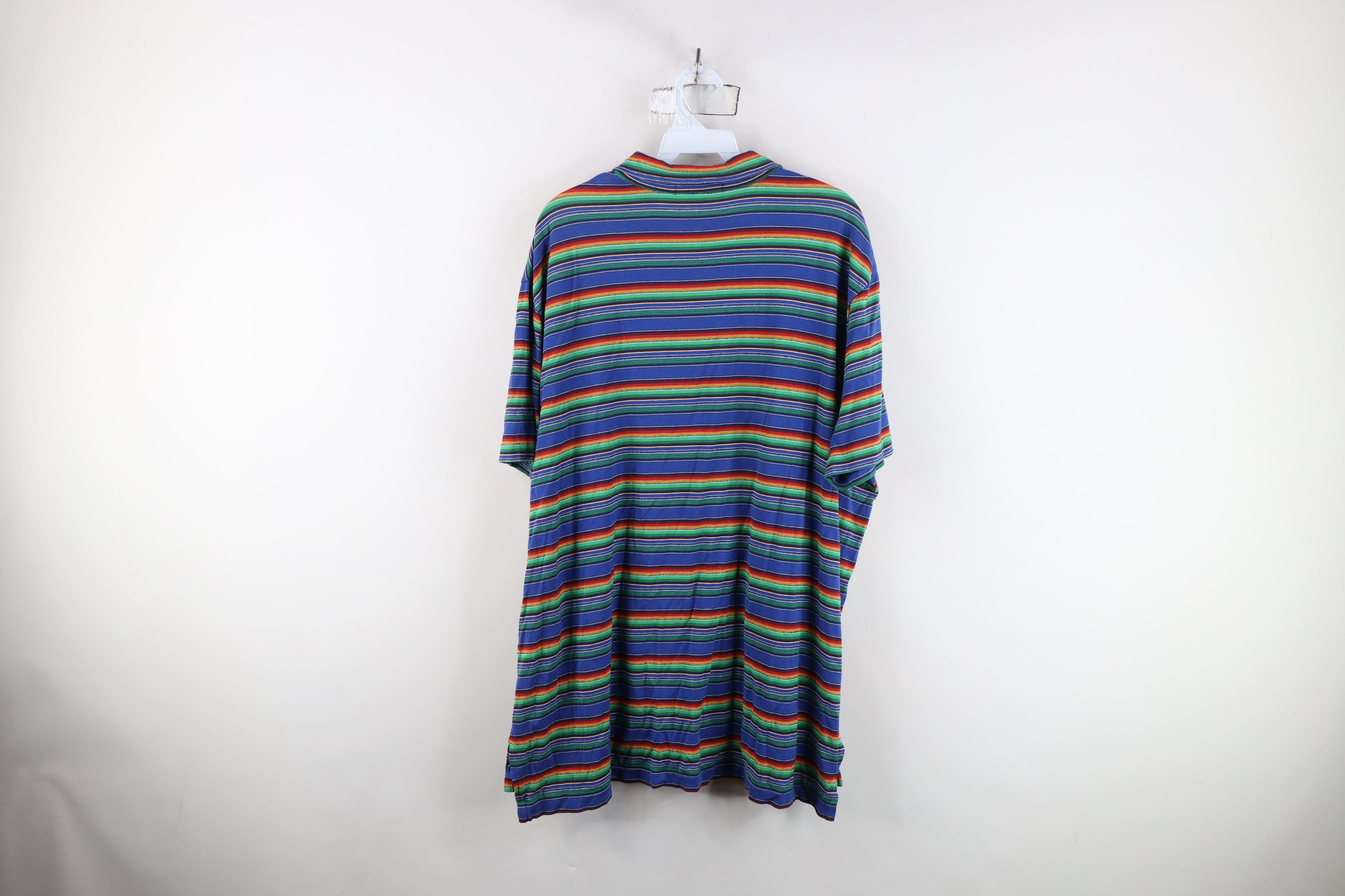 Ralph Lauren Vintage 90s Ralph Lauren Striped Knit Collared Polo Shirt Size US XXL / EU 58 / 5 - 10 Thumbnail