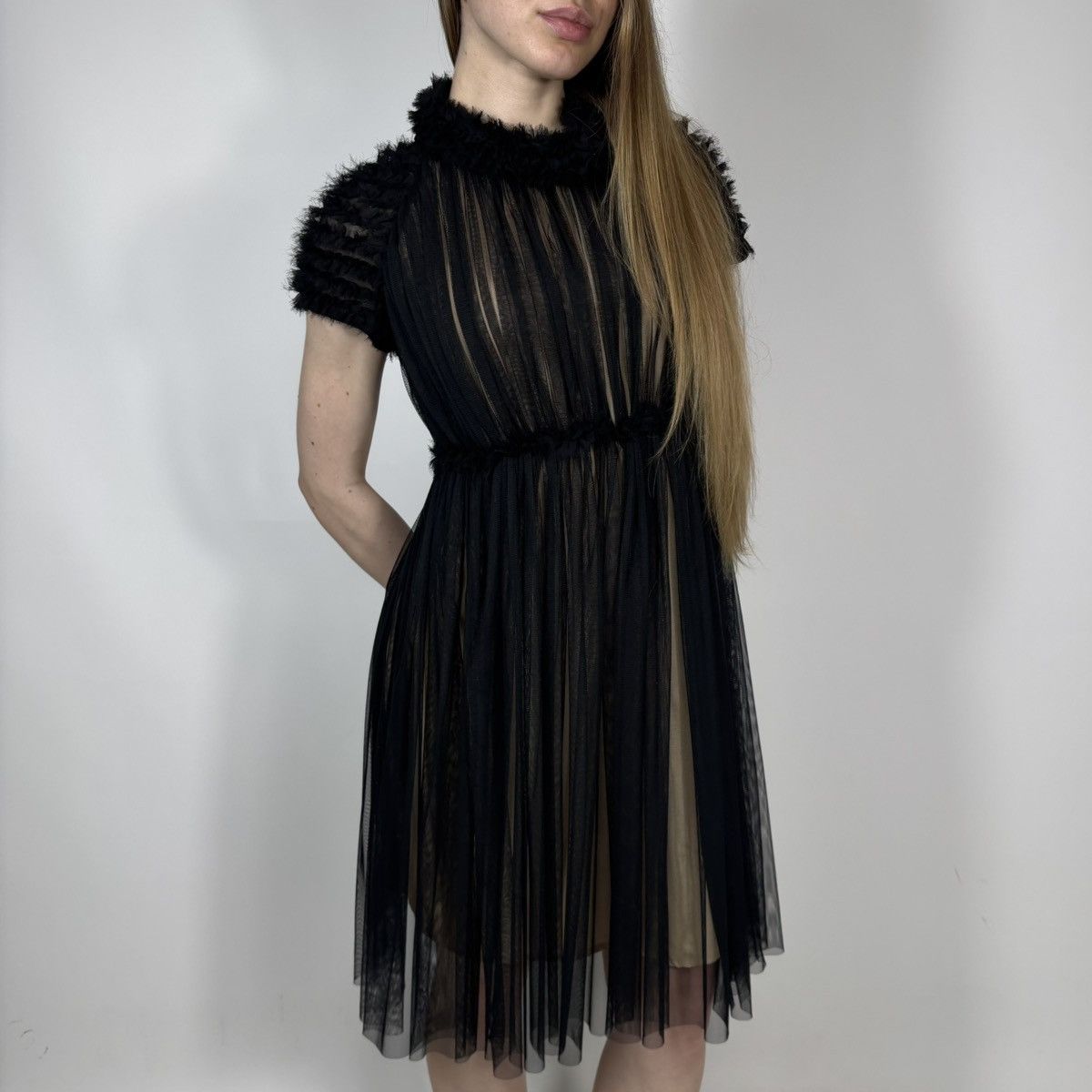 Dolce & Gabbana Dolce Gabbana Silk Sheer Tulle Dress Nude Lining Luxury Rare Size S / US 4 / IT 40 - 3 Thumbnail