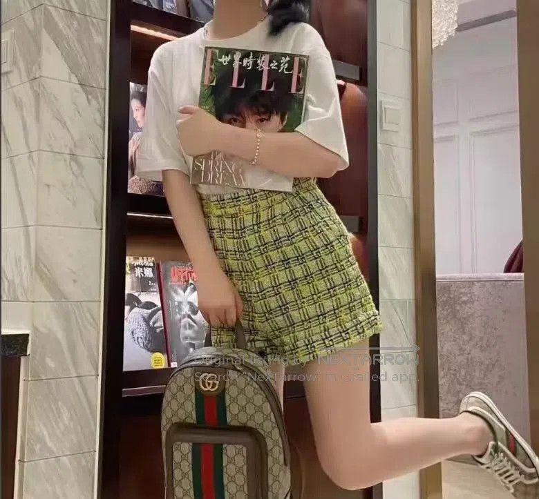 Gucci Gucci 23 light green plaid cotton casual woven tweed short Size 24" / US 00 / IT 34 - 7 Thumbnail