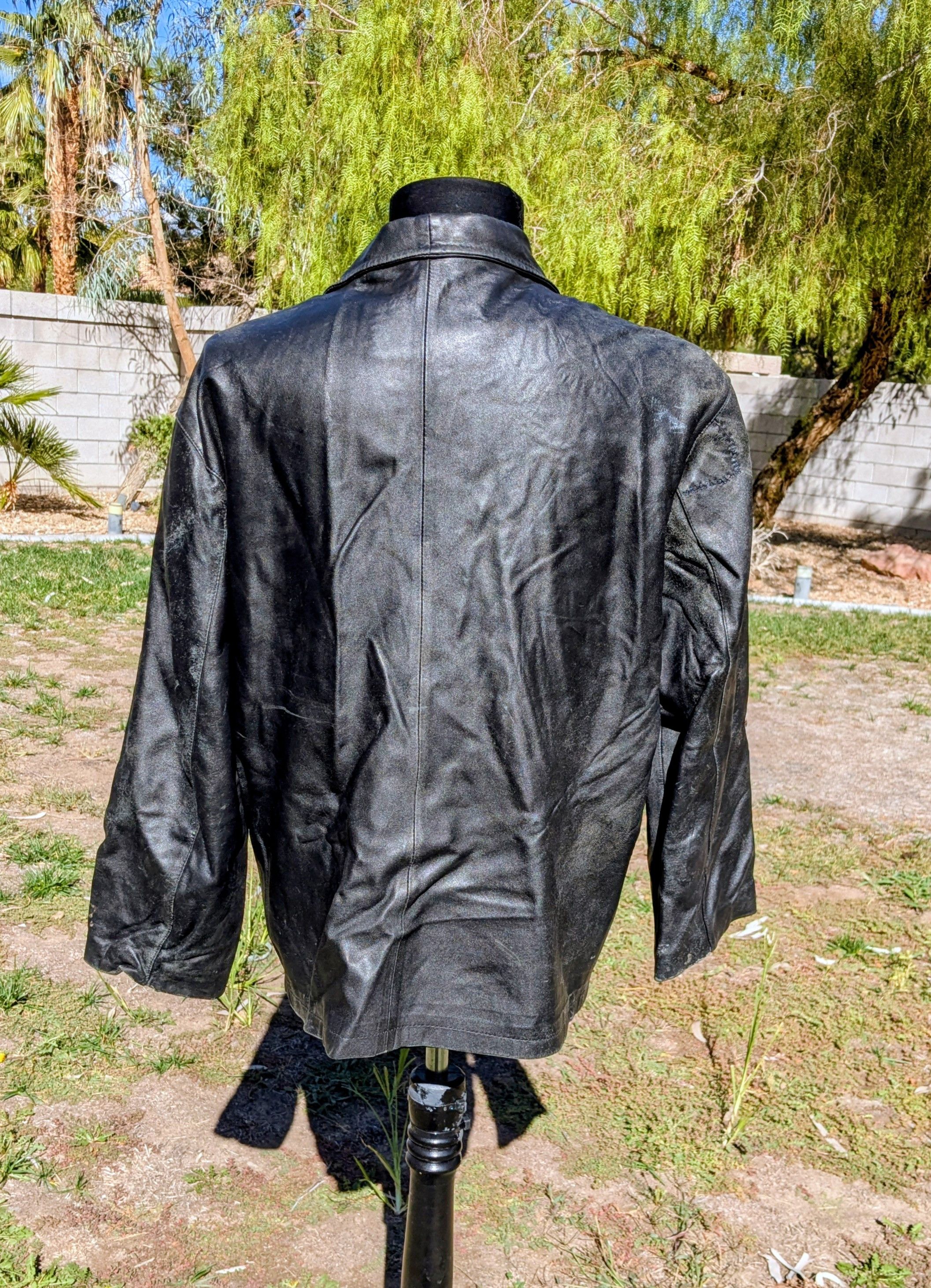 Other Vintage Zhou Zi Zip-Up Leather Racer Bomber Jacket Coat Size US M / EU 48-50 / 2 - 4 Thumbnail