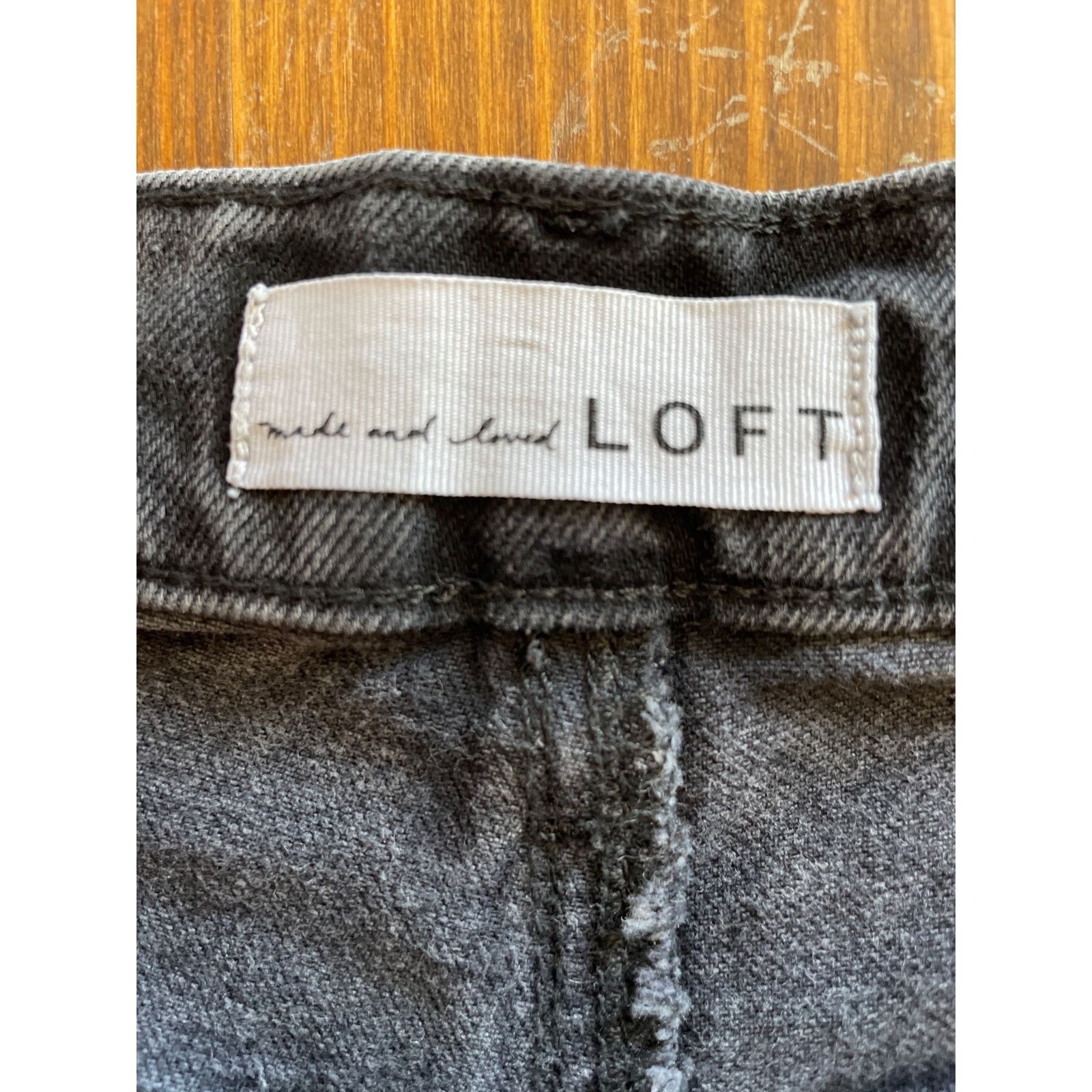 Loft Loft High Waist Sandal Flare Distressed Hem Black Jeans,27/4 Size 27" / US 4 / IT 40 - 5 Thumbnail