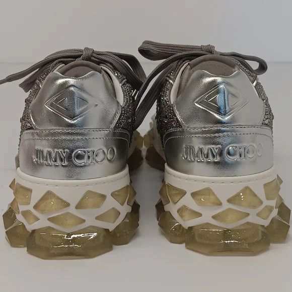 Jimmy Choo Jimmy Choo Diamond X Strap Lo-Top Sneakers w/ Crystals- EU44 Size US 11 / EU 44 - 13 Thumbnail